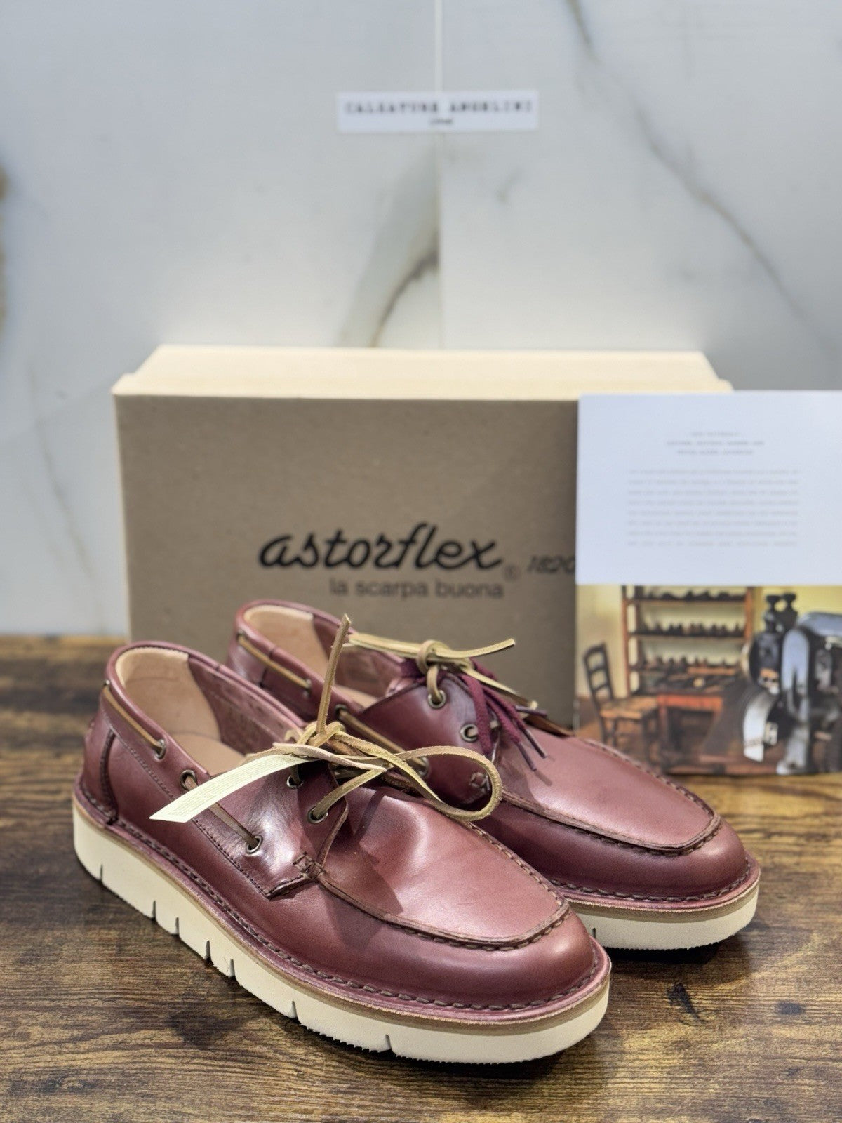 Astorflex Boatflex   Scarpa Pelle Dark Wine Casual Uomo 43