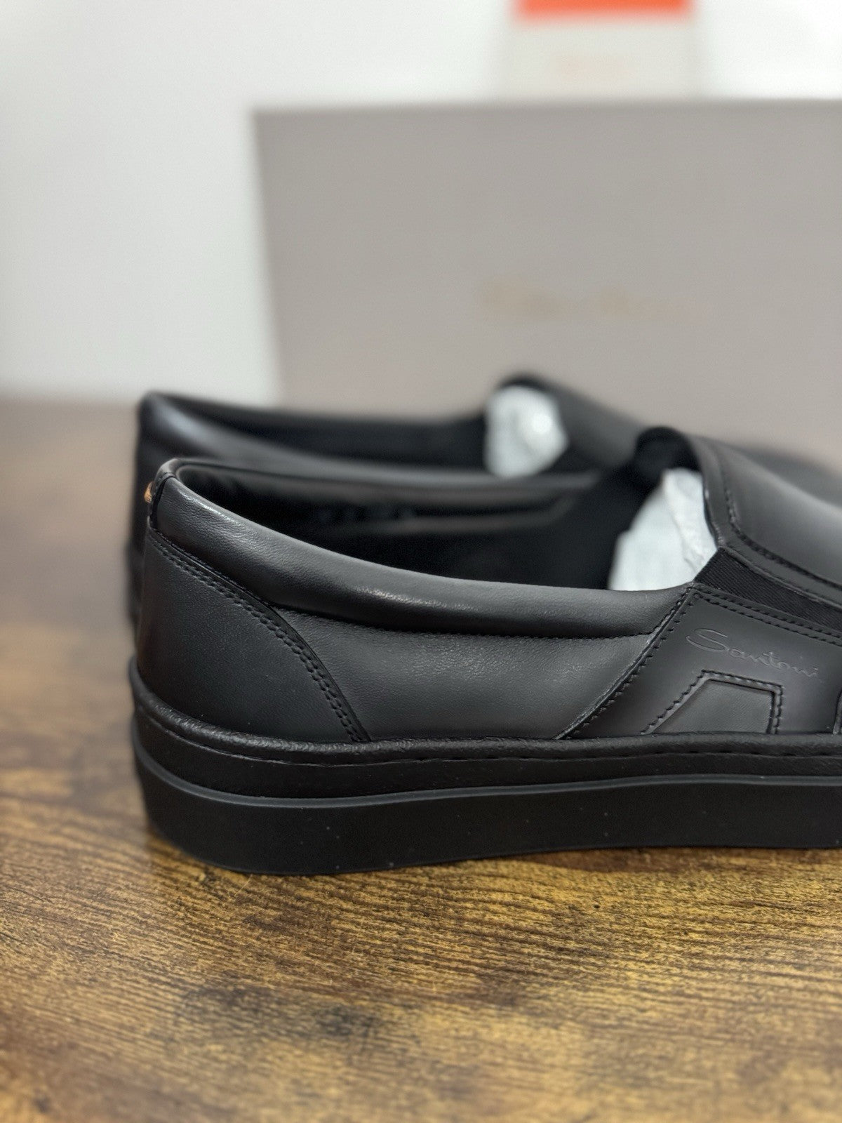 Santoni Sneaker Pelle Grey Slip On DBS Luxury Scarpa Santoni Uomo 42