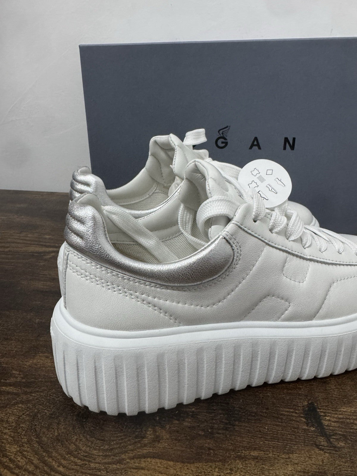 Hogan H Stripes Pelle Bianco Argento Casual Hogan Donna 38