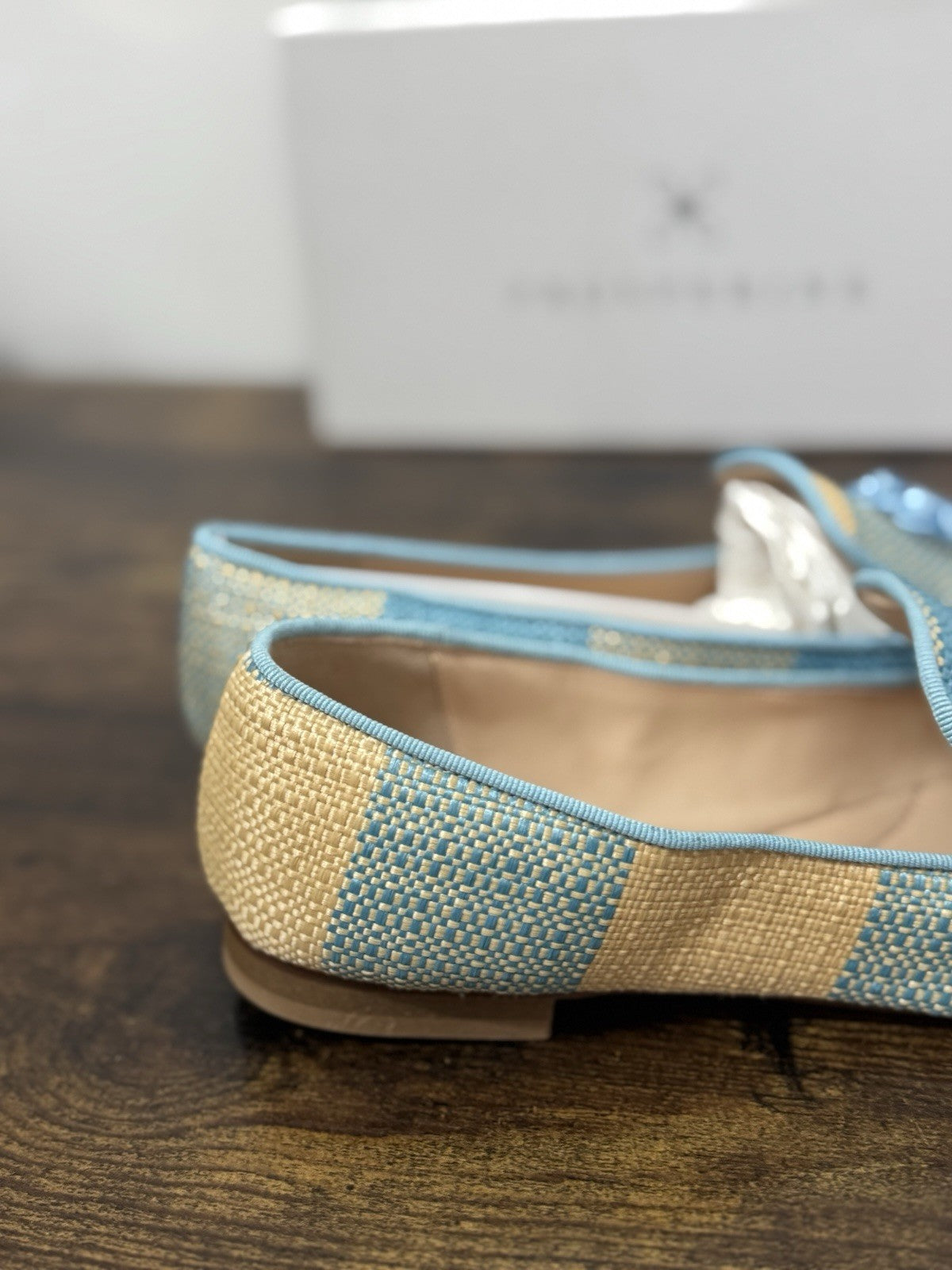Prosperine Mocassino   Tessuto Reali Celeste     Flat  Scarpa Donna 38