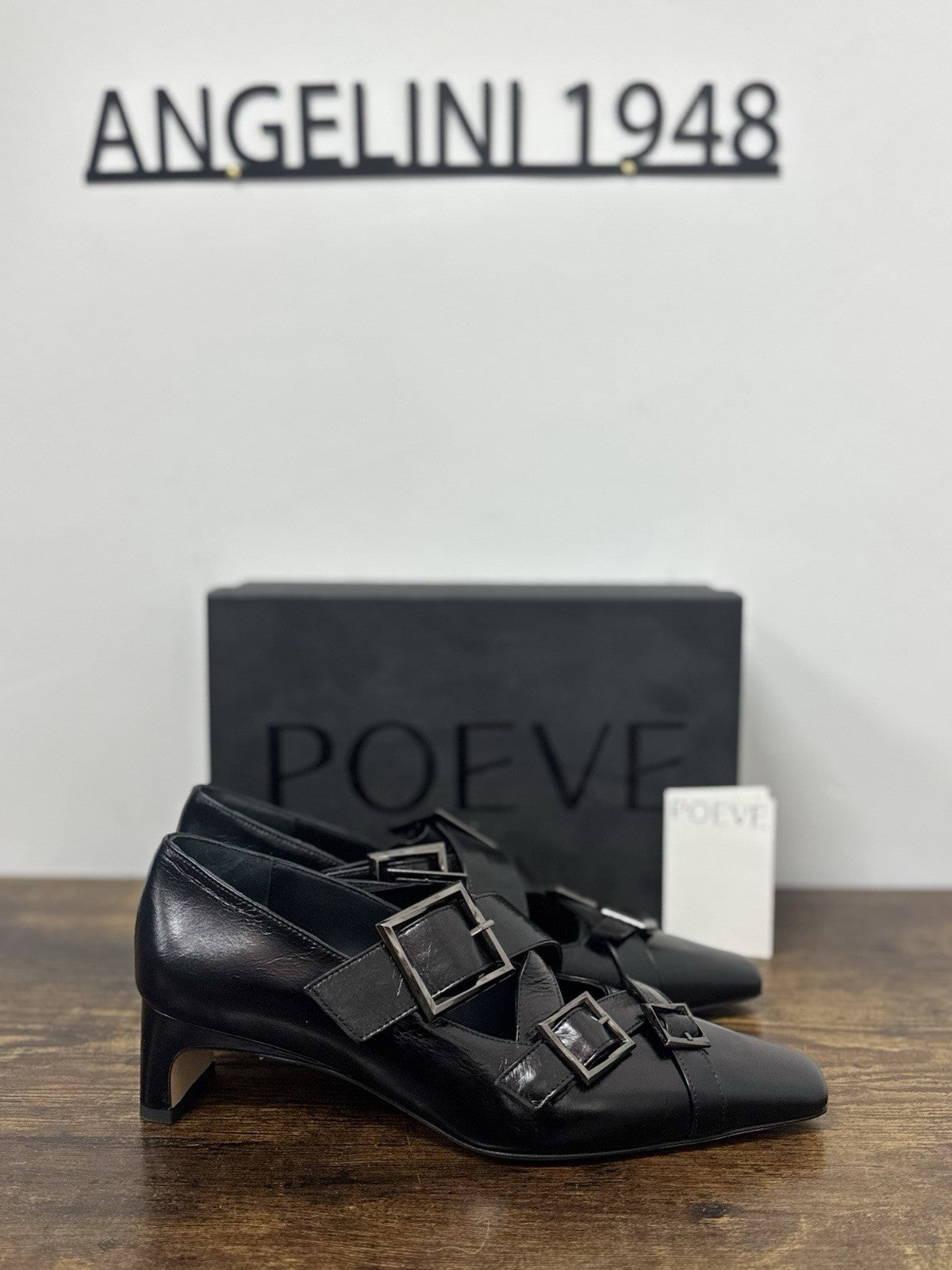 Poeve Mocassino Con Tacco  Pelle Nero Causal Donna 39