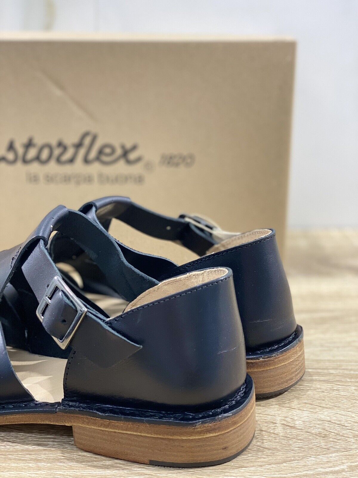 Astorflex Sandalo  uomo Monkflex  in Pelle  Nera   luxury made in italy 40