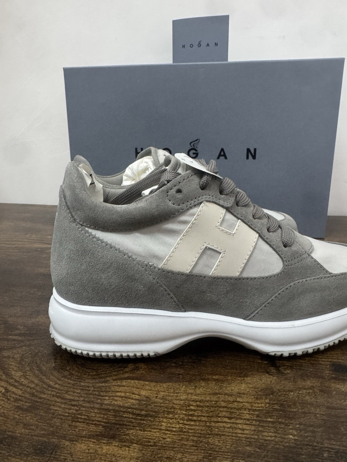 Hogan Interactive   sneaker Pelle Grey  memory foam Luxury Hogan  Uomo 43