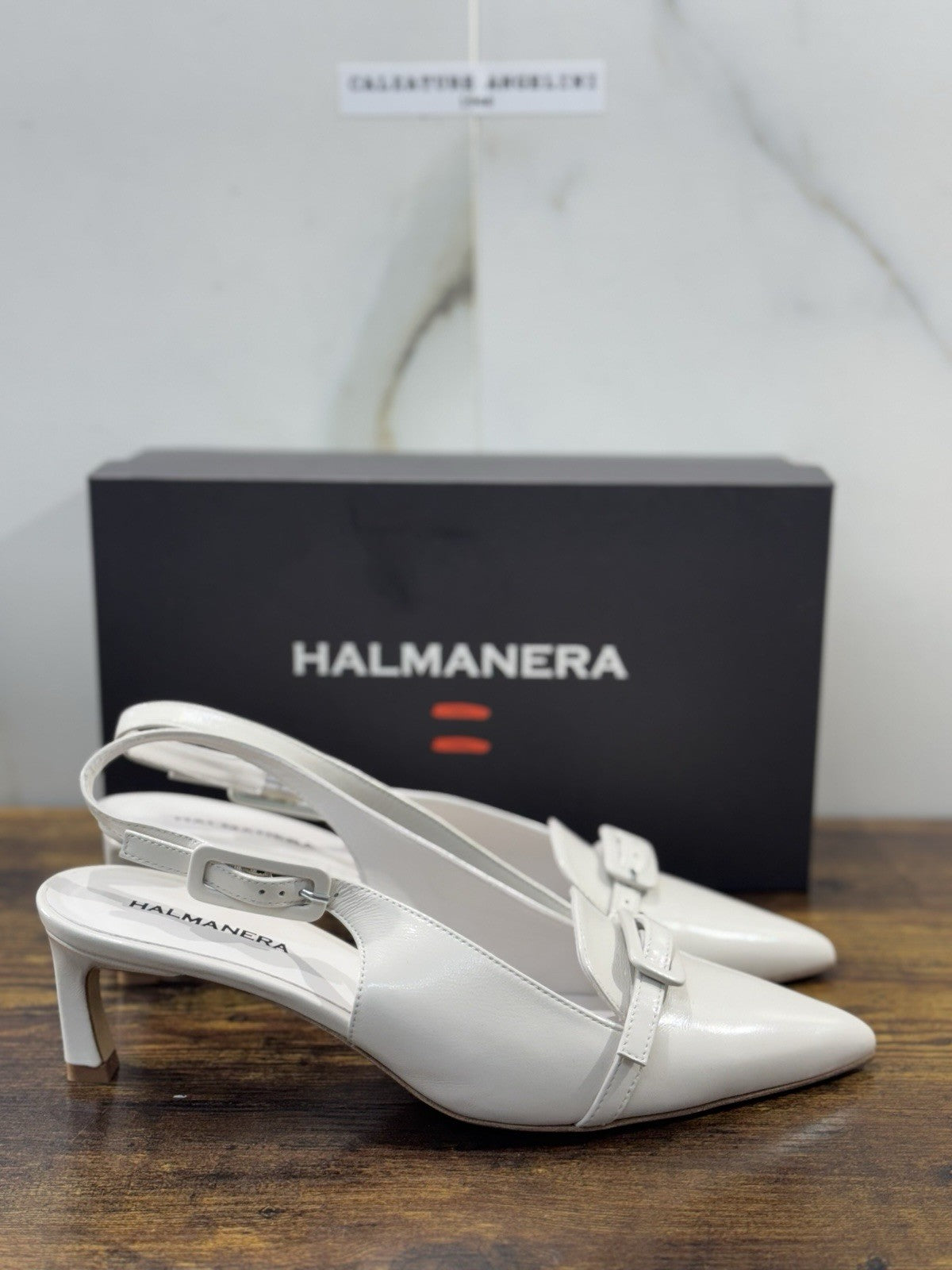 HALMANERA Sling Back Pelle Tofu Luxury Made In Italy Donna 41