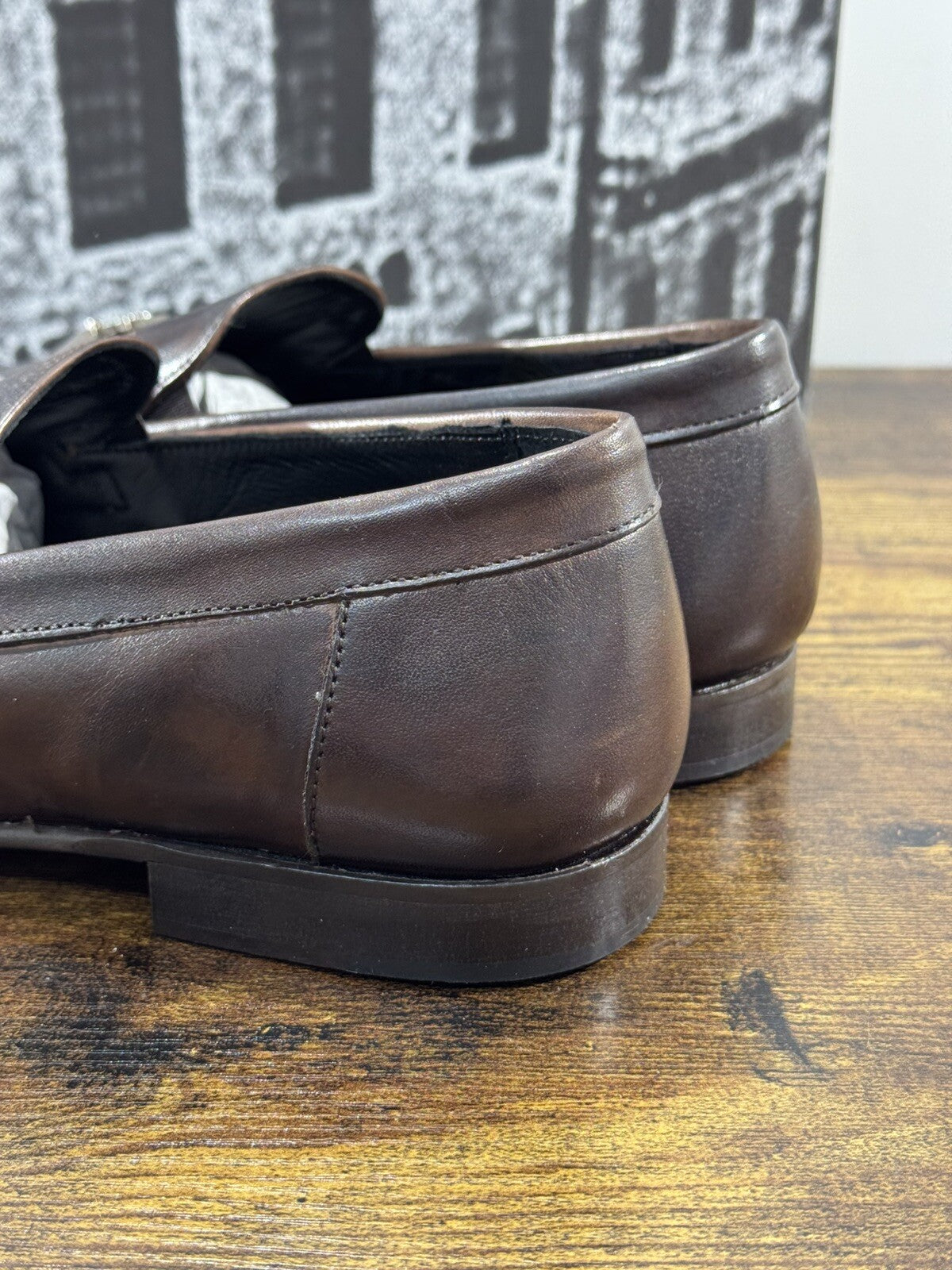 Roberto Botticelli Mocassino Uomo  Pelle T Moro  Fondo Cuoio Made In Italy 42