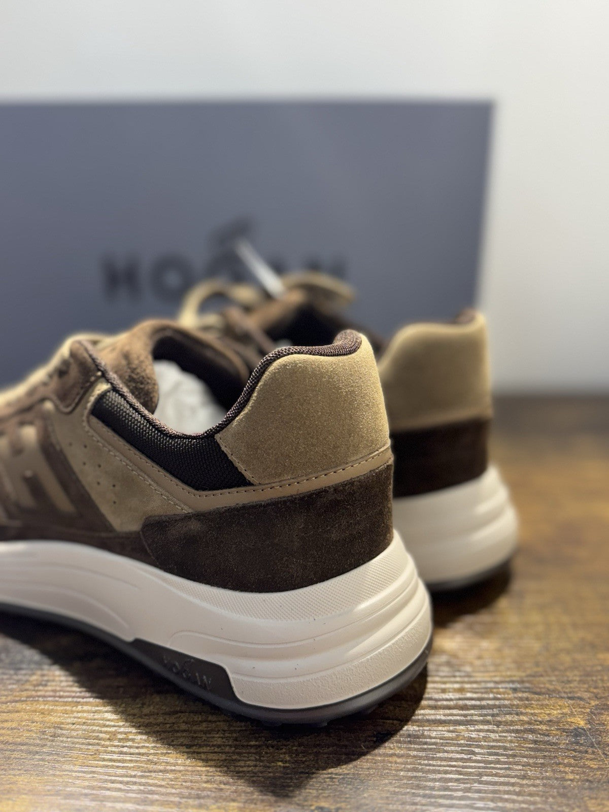 Hogan Hyperlight Sneaker Suede Brown Memory Foam Causal Hogan Uomo 41.5