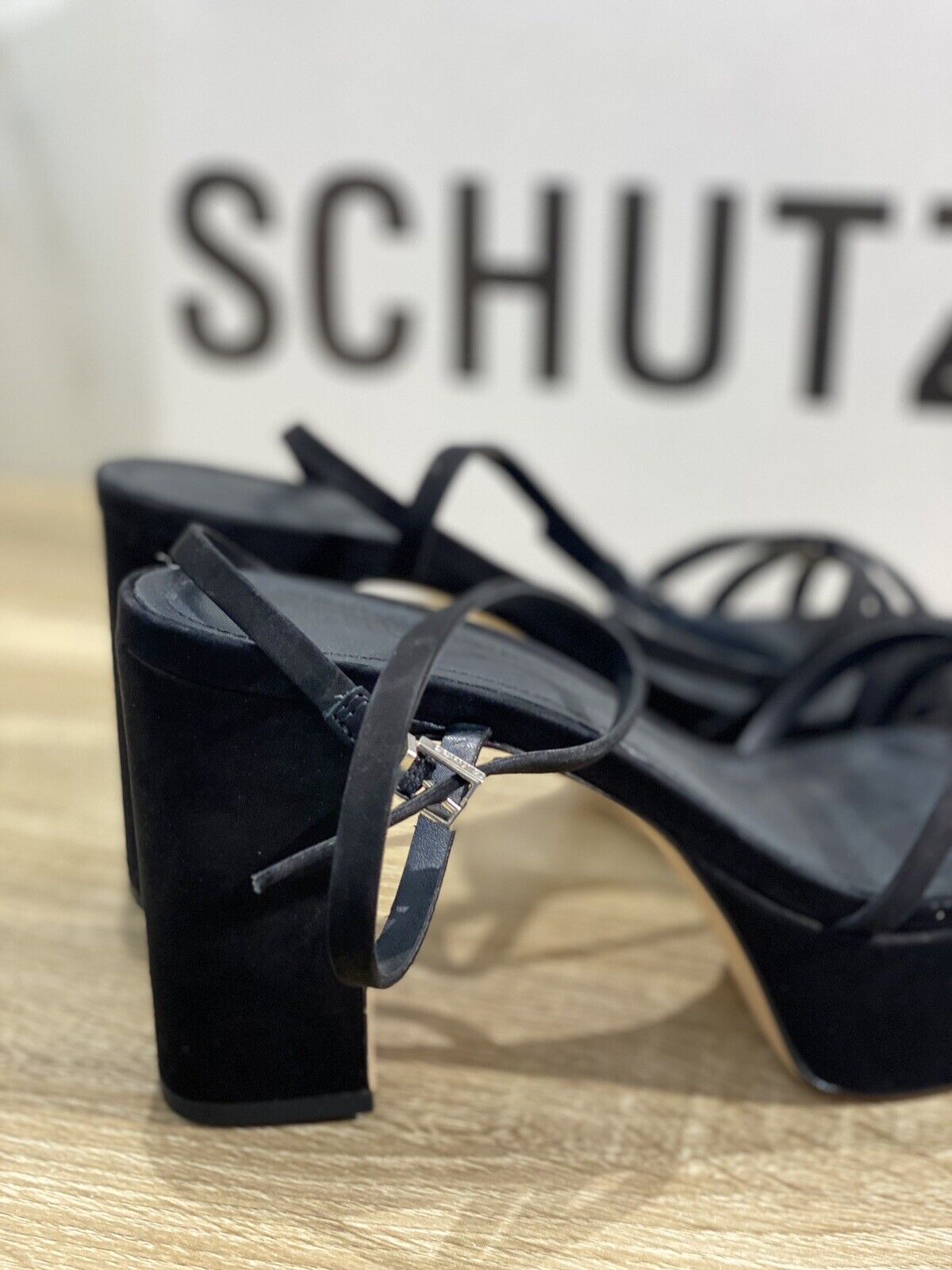 Schutz Sandalo Donna Nero Con Tacco Casual Woman Sandal Schutz 38