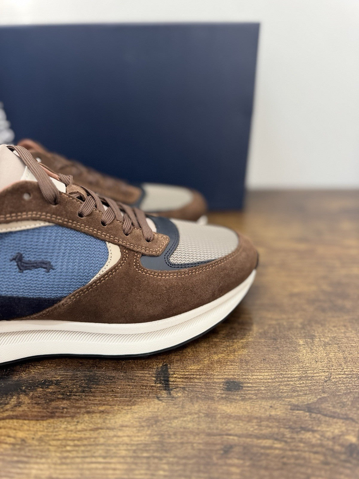 Harmont & Blaine Sneaker Suede Blu Marrone  Casual Uomo 41