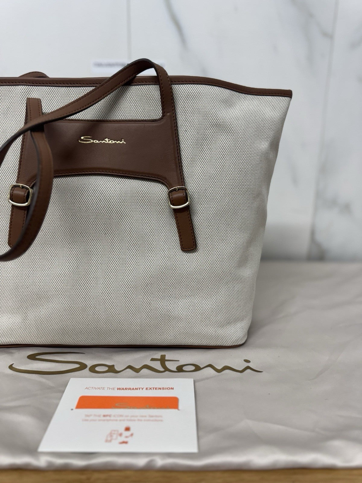 Santoni Borsa Shopping  Pelle Cuoio Luxury Santoni Borsa Donna