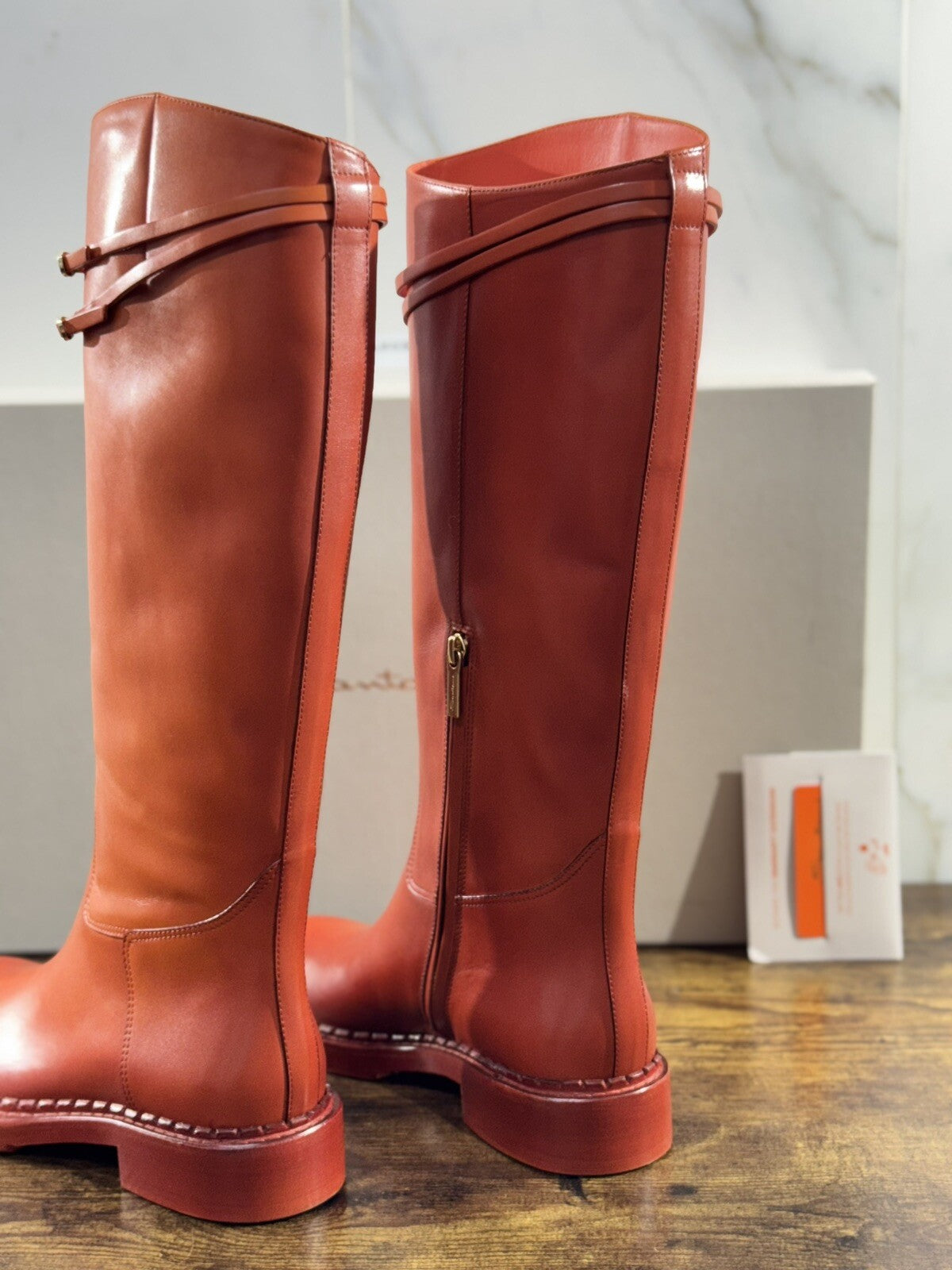 Santoni Stivali Donna In Pelle Anticata A Mano Luxury Woman Boot Santoni 37