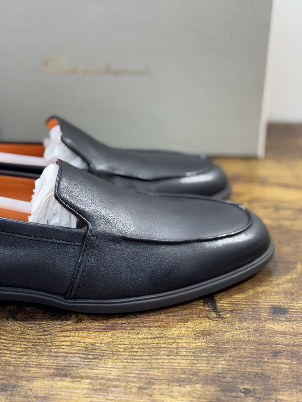 Santoni Mocassino Pelle Nero Luxury Santoni Scarpe Uomo 42