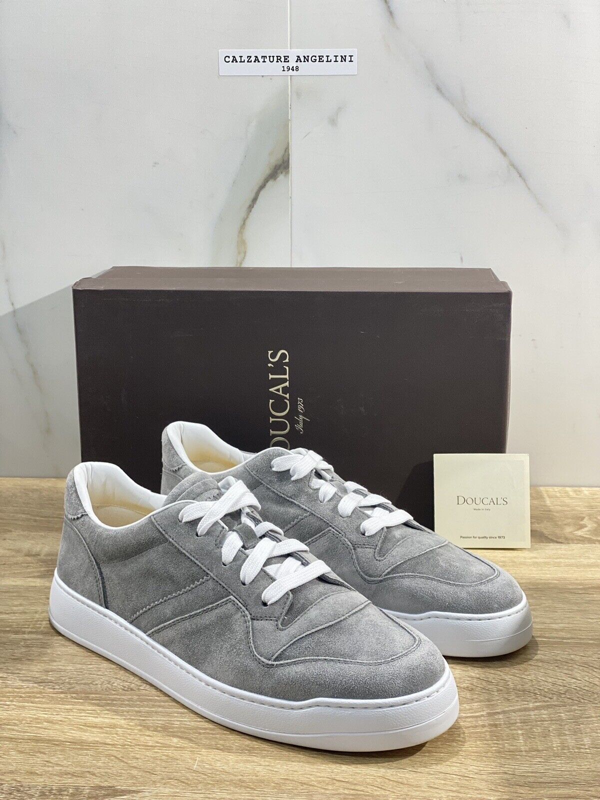 Doucal’s Sneaker Uomo Wash Suede Grey Luxury Men Shoes Doucal’s 45