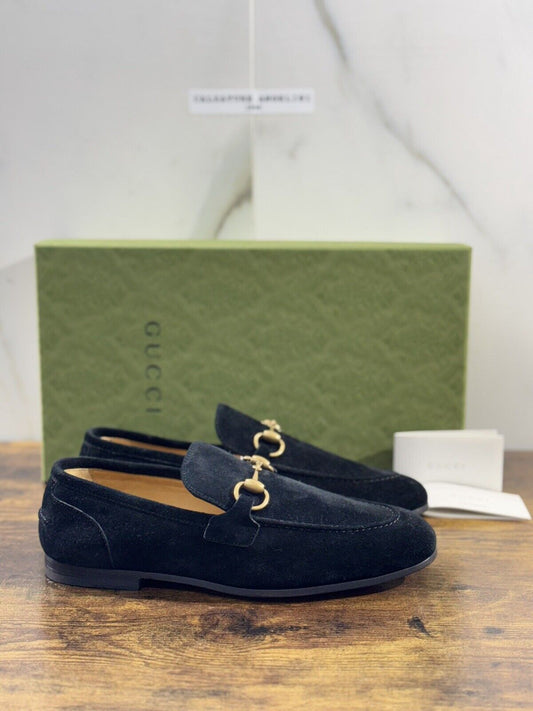 MOCASSINO GUCCI JORDAAN UOMO Suede Nero Icon Men Gucci Loafer 39.5