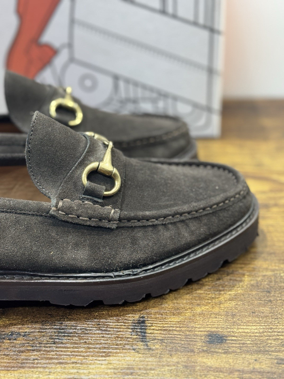 Il Mocassino Suede Testa Moro Casual Scarpa Uomo Fatta A Mano Fondo Vibram 42