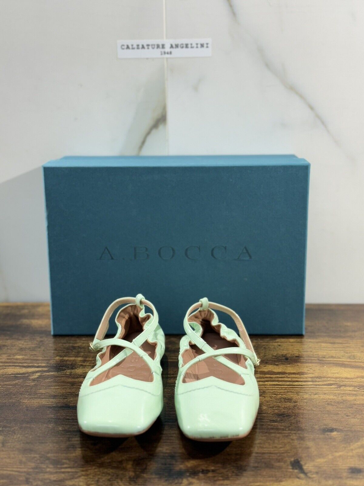 A.Bocca Two For Love Scarpa Donna Pelle   Menta   Con Tacco Luxury Handmade 36