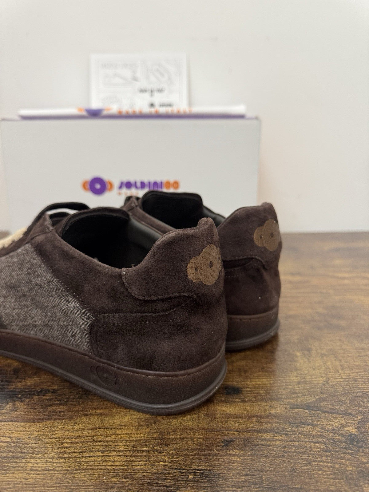 Soldini Sneaker Suede Testa Moro 100% Made In Italy Causal Uomo 44
