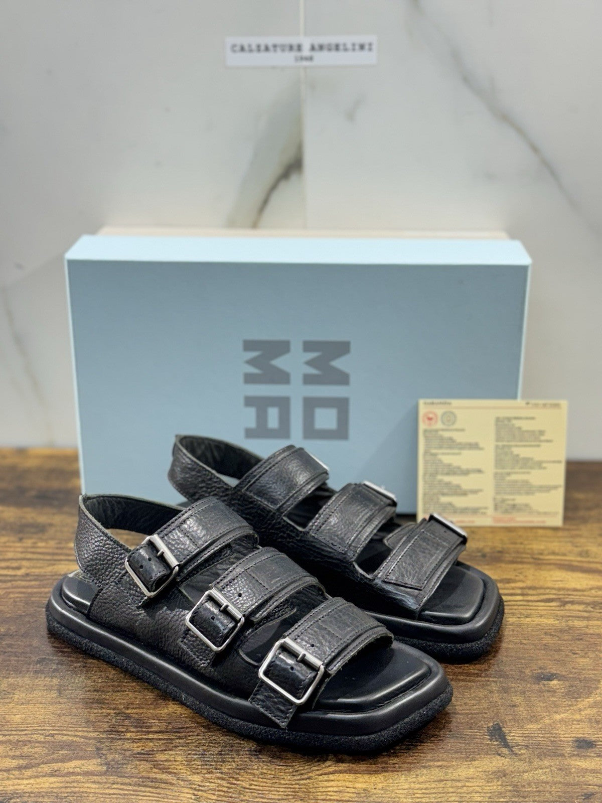 Moma Sandalo  Pelle Nero   Luxury Handmade Moma Donna 37