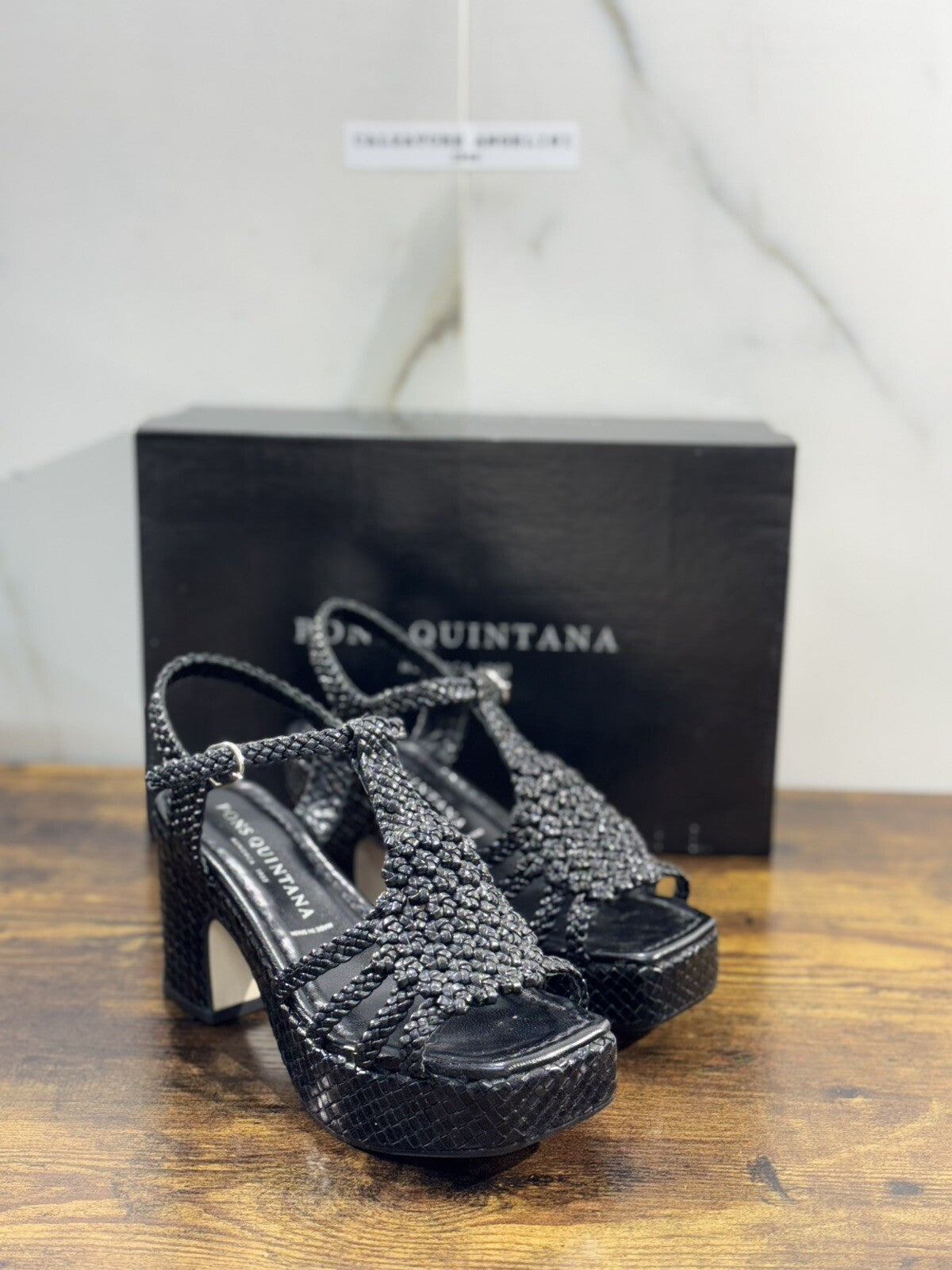 Pons Quintana Sandalo Donna  Sirena Pelle Nero     Handmade Con Tacco  36