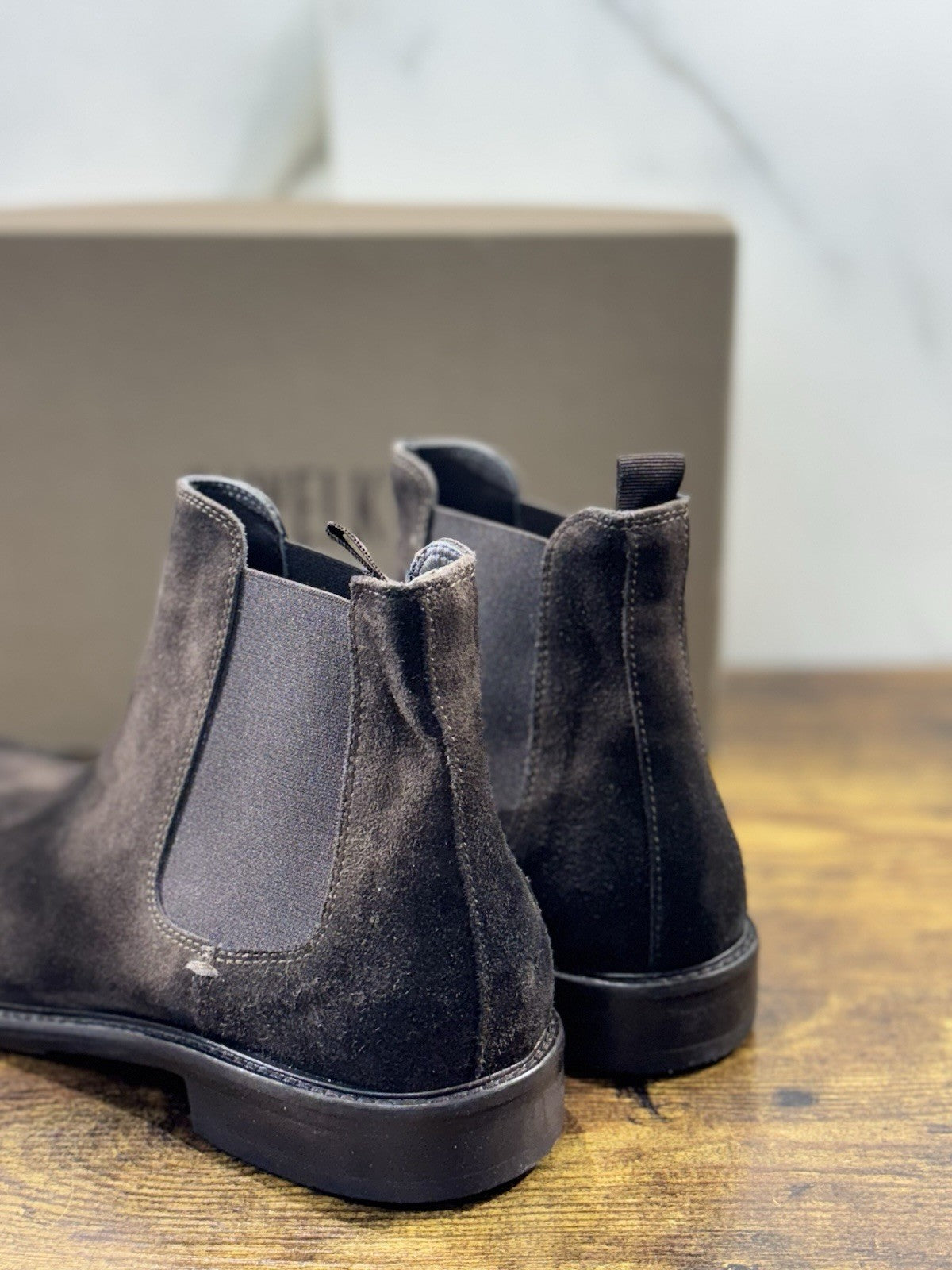 Pawelk’s Chelsea Boot Uomo Suede Testa Moro Made In Italy 41