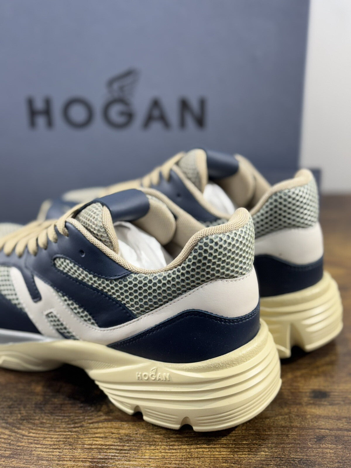 Hogan H665   sneaker Pelle Blu    memory foam Luxury Hogan Men 40.5