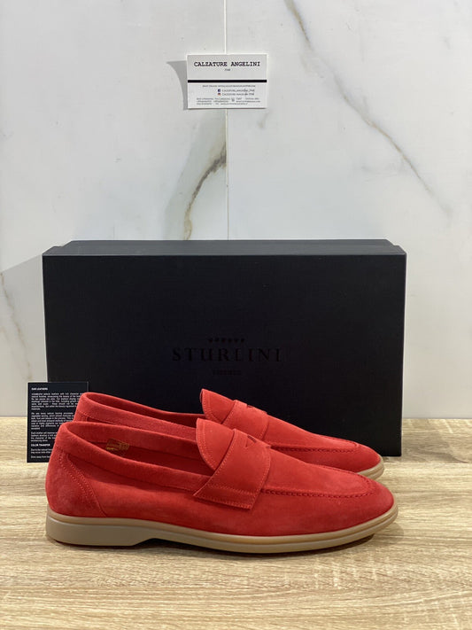Sturlini Mocassino uomo AR-15012 suede rosso luxury men loafer 41