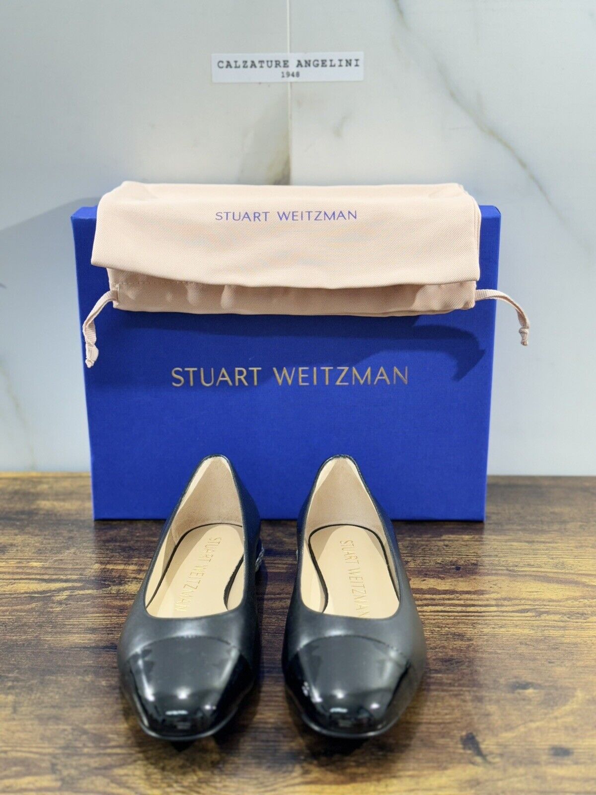 stuart weitzman Pearl Flat Nera Pelle  Luxury Woman Shoes Ballerina 38