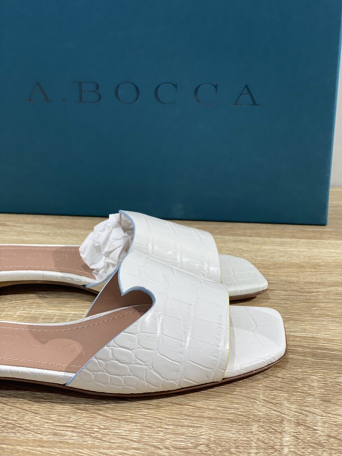 A.bocca Sandalo Donna AB2102A In Pelle Bianca         Luxury Sandal Woman 40