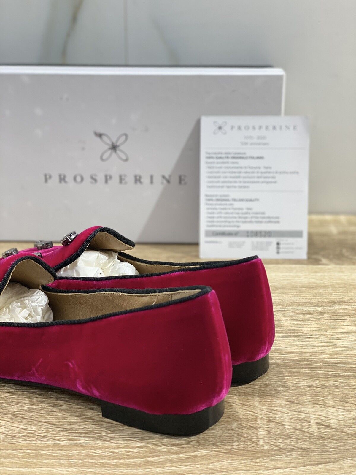 Prosperine Mocassino donna in Velluto Ibisco luxury made in italy 37.5