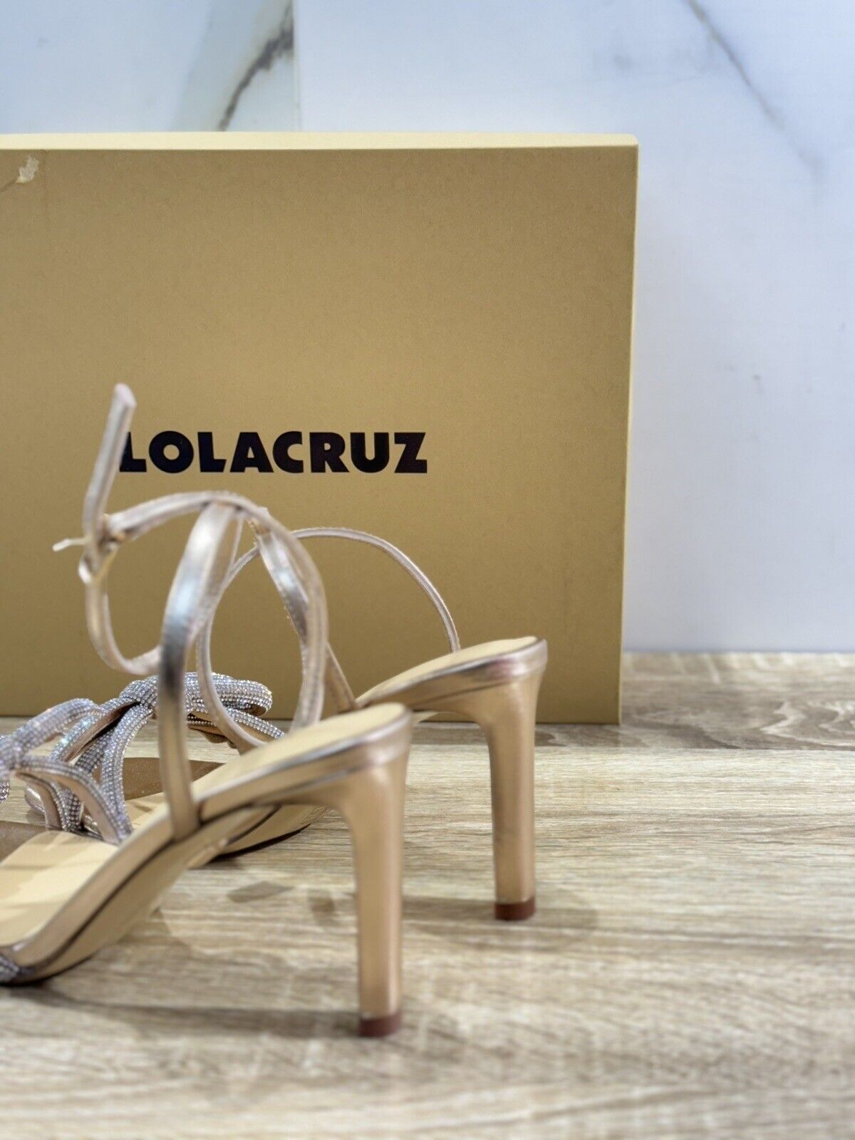 Lola Cruz Sandalo Donna Pelle Gold Rose Luxury Woman Sandal 36