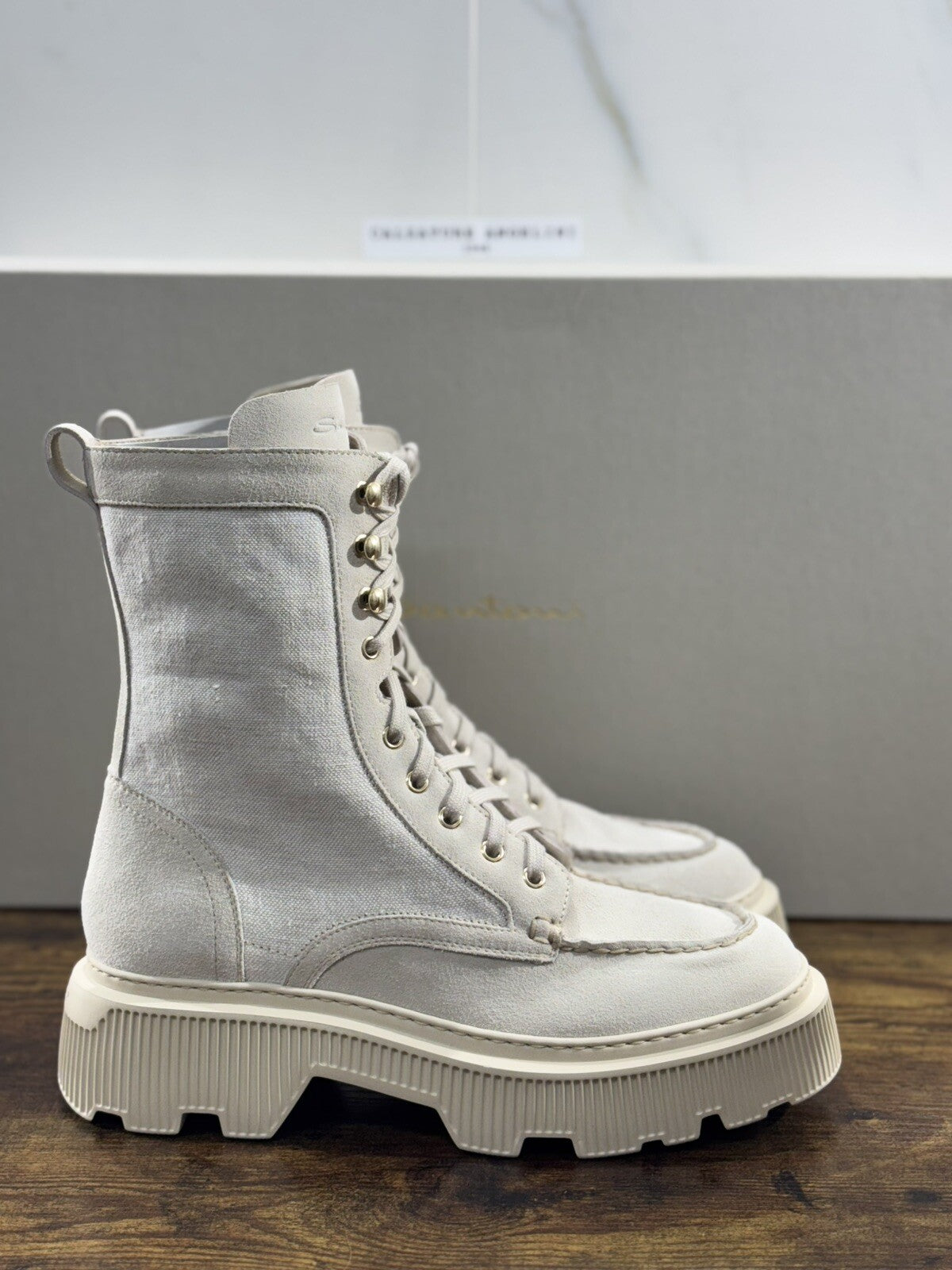 Santoni Combat Boot Donna Pelle Suede Casual Luxury Boot Woman Santoni 40