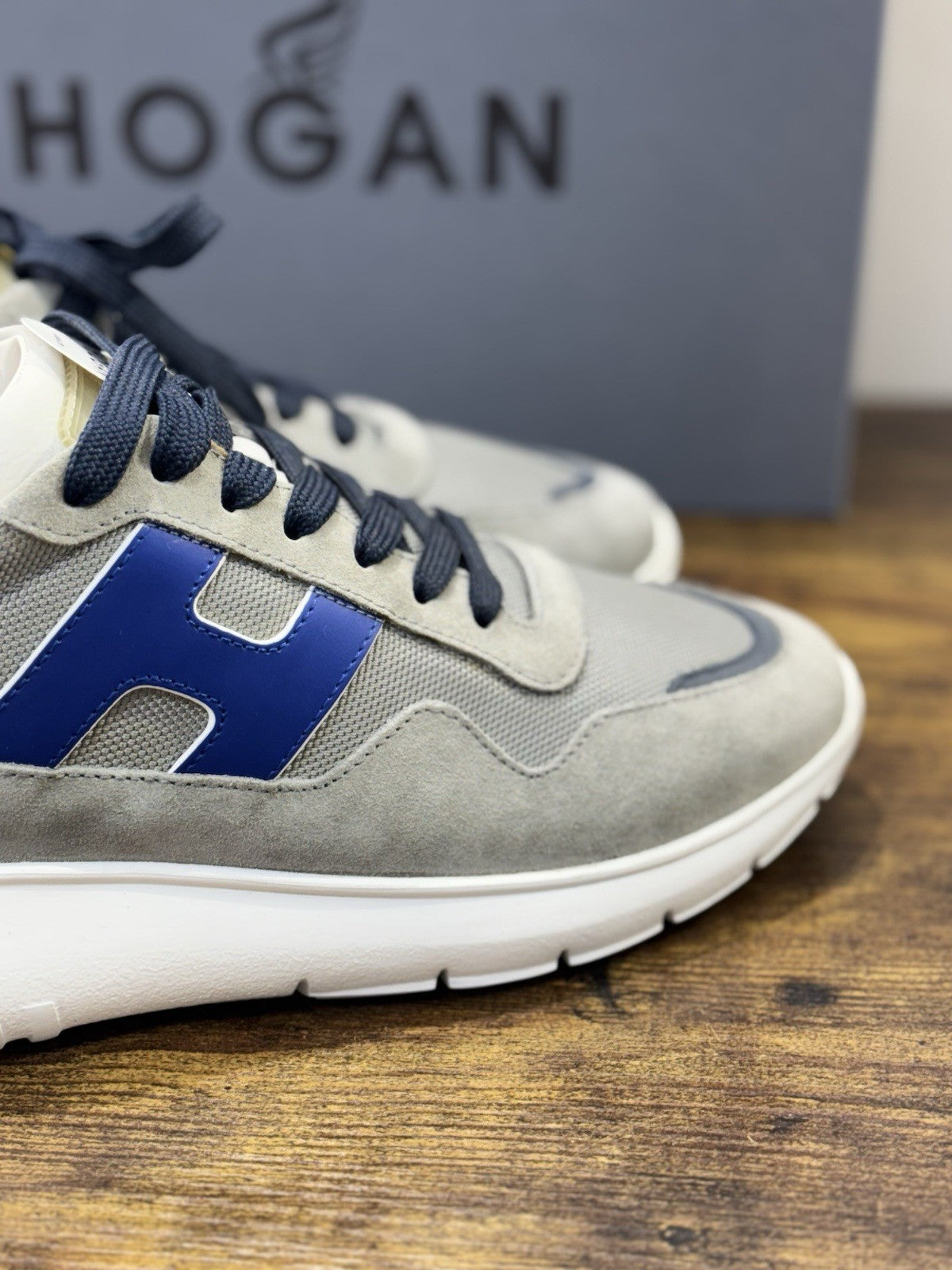 Hogan Interactive 3 Pelle Suede Grey  Blu  Casual Hogan Uomo 42