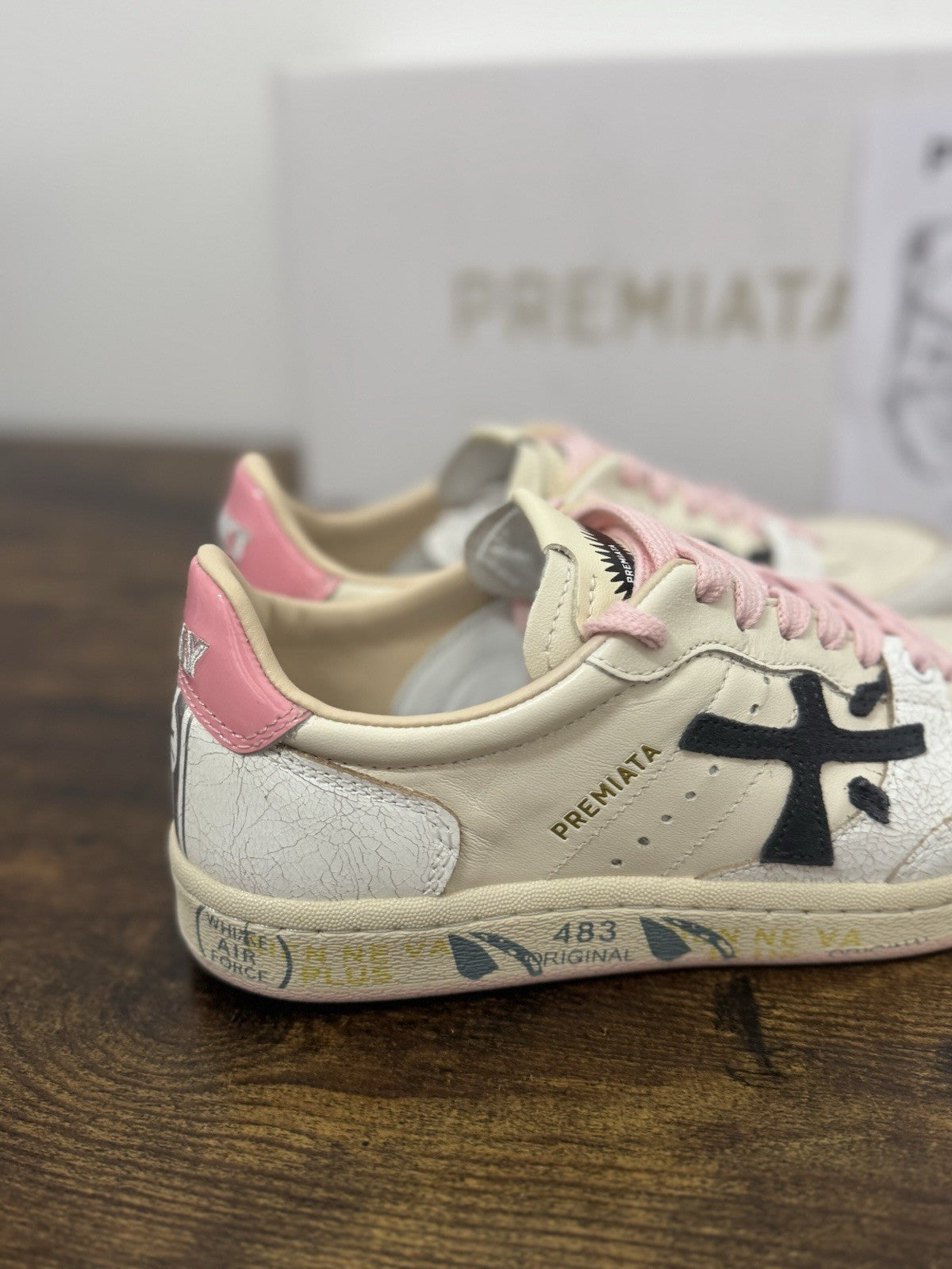 Premiata Clayd Basket Sneaker Pelle Bianca Pink  Casual Premiata Donna 36