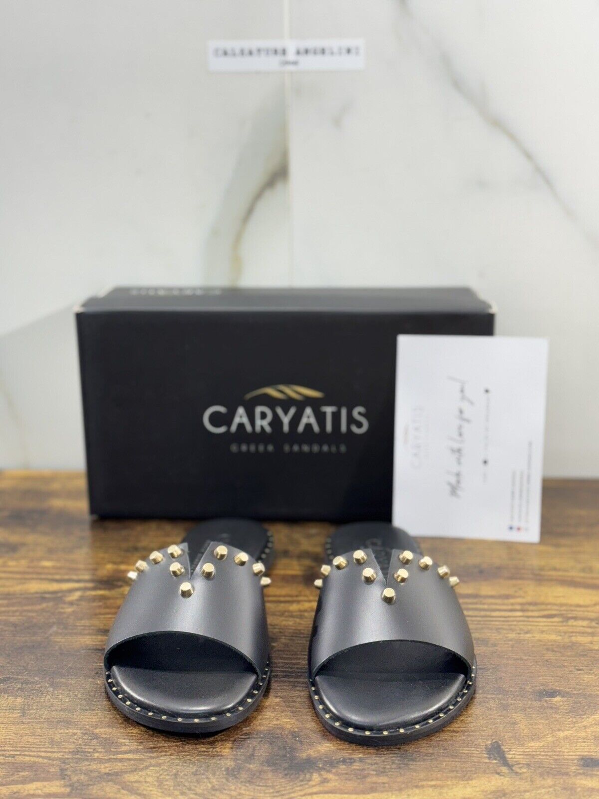 Caryatis Greek Sandal Donna Pelle Nero  Casual Original Greek Sandal 36