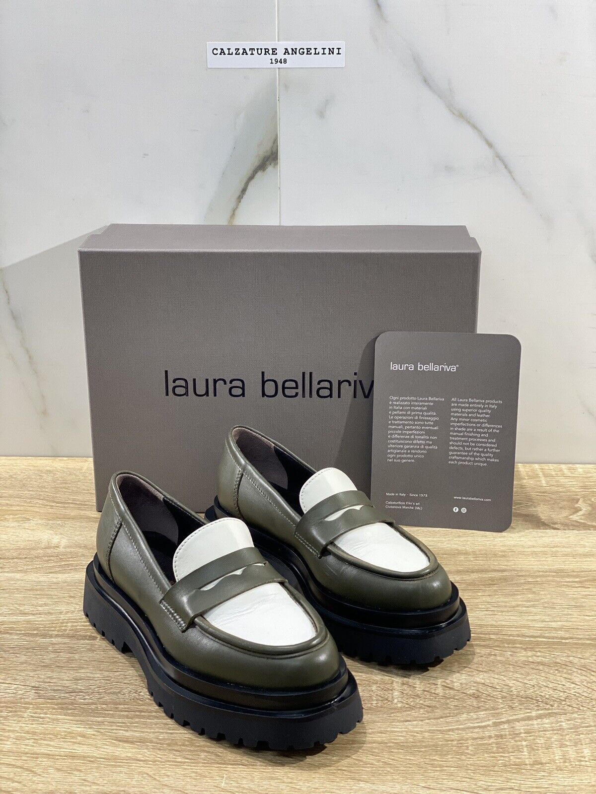 Laura Bellariva Mocassino donna Pelle Verdone Extra Light 40