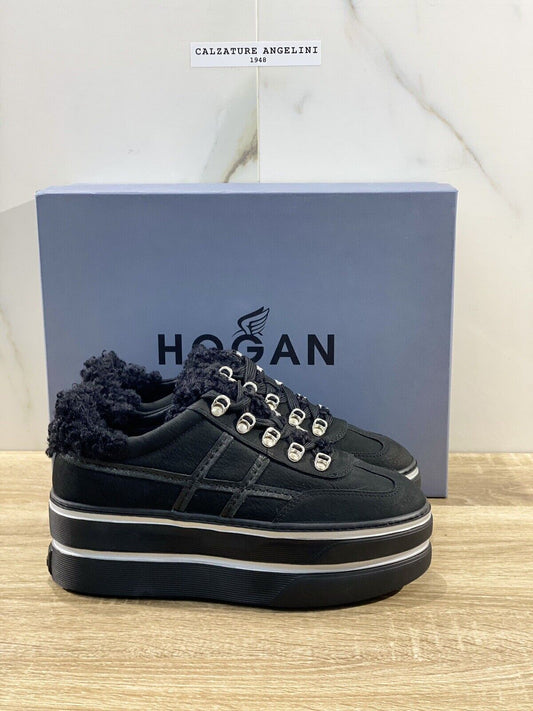 Hogan H449 sneaker Donna maxy zeppa extra light Nero pelle 40