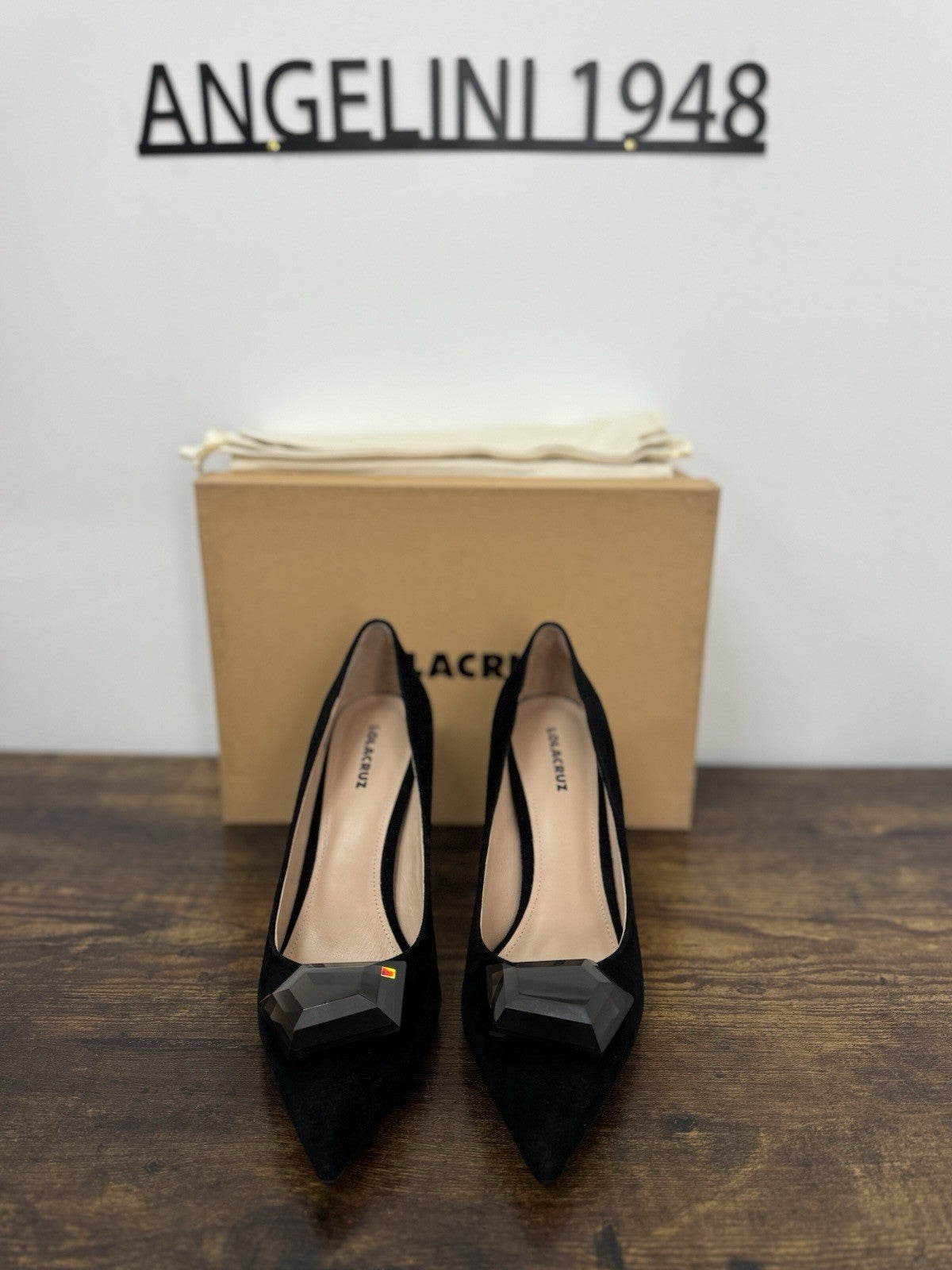 Lola Cruz Décolleté Pelle Suede  Nero Tacco Casual Donna 36
