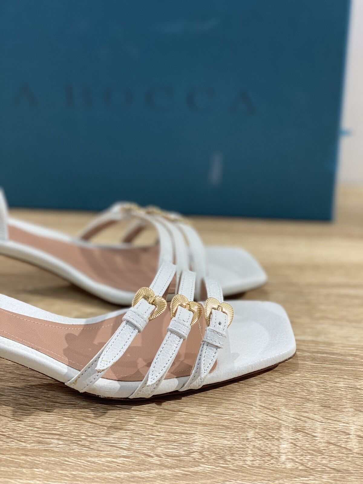 A.bocca Sandalo Donna AB2309  In Pelle Bianco Luxury Sandal Woman 37