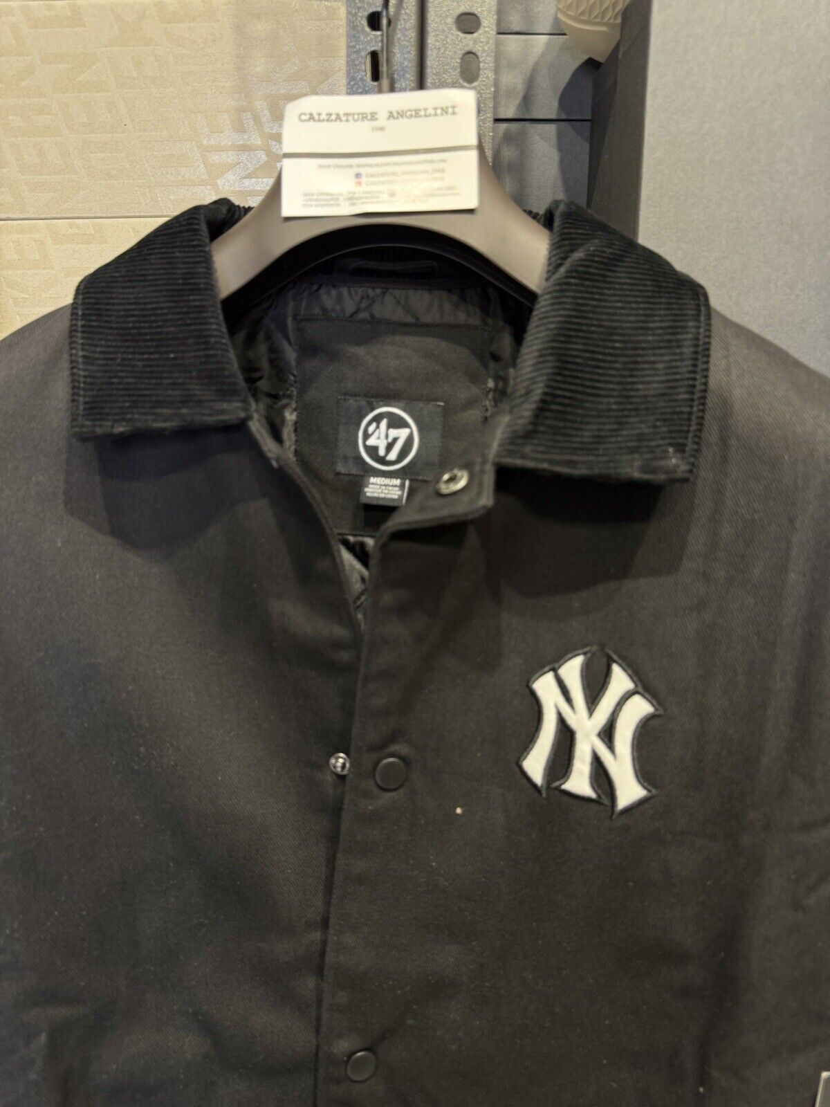 47 Let Your You Out Giacca New York Yankees   Jet Black Uomo Collo Velluto  S