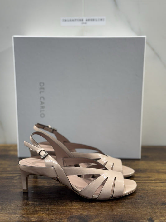 Del Carlo Sandalo    Pelle Nude   Luxury Made In Italy Sandal  Donna 41