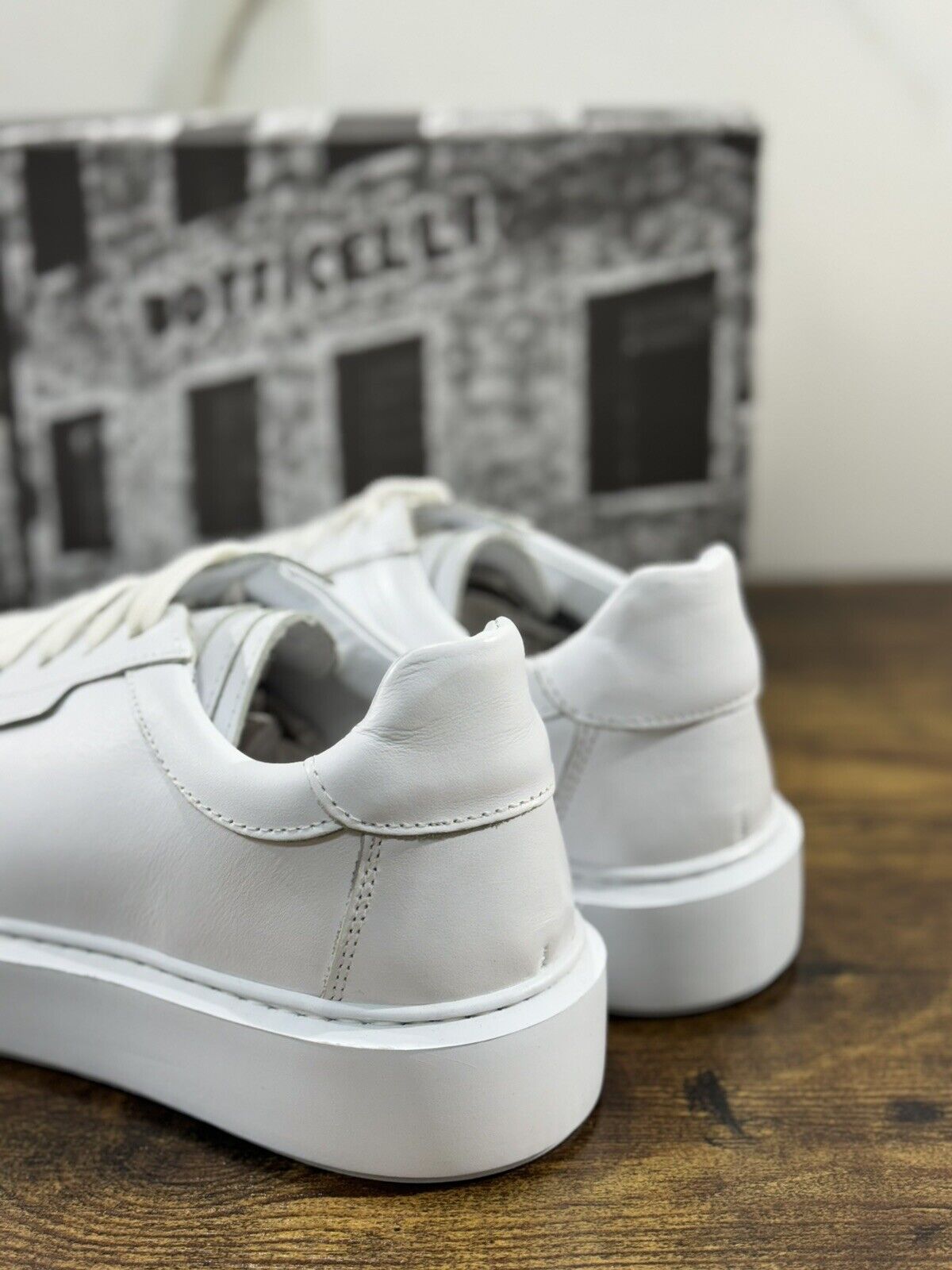 Roberto Botticelli Sneaker Uomo Pelle  Bianca Icon Fondo  Gomma Made In Italy 39