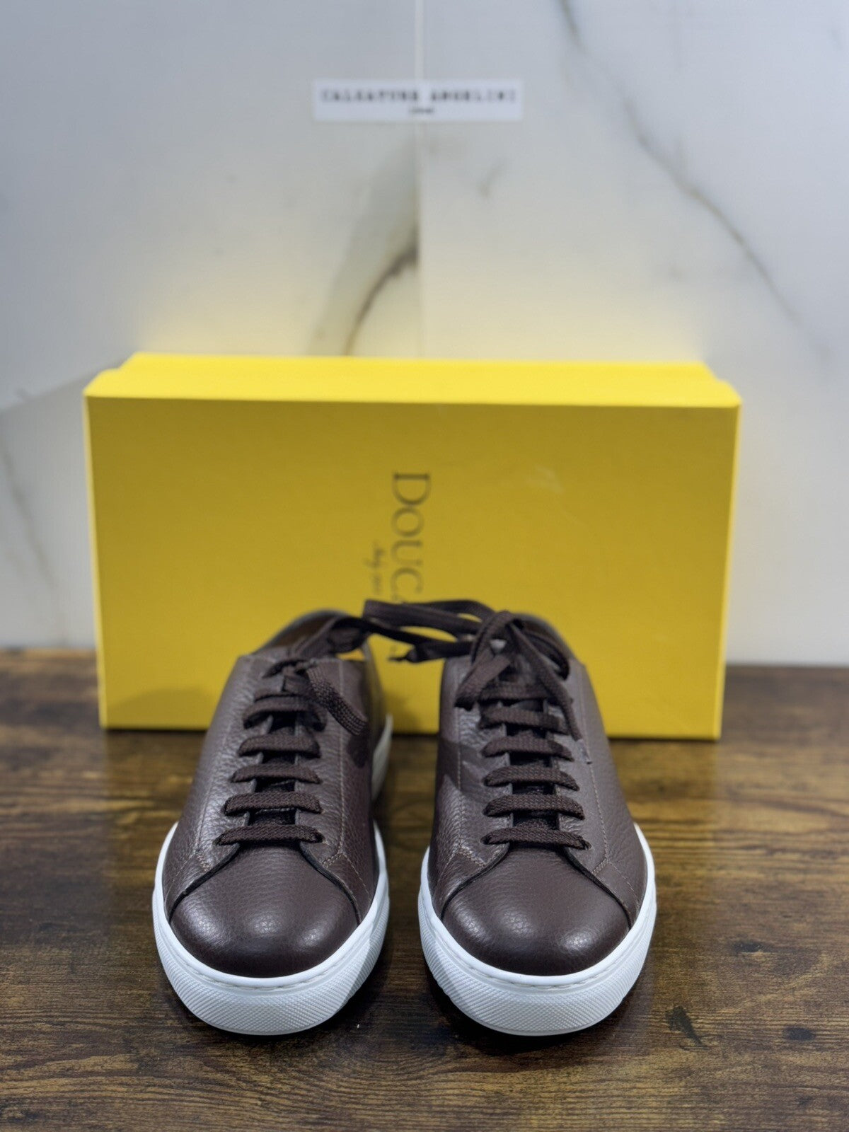 Doucal’s Sneaker Uomo Icon Pelle Brown   Luxury Men Shoes Doucal’s 43.5