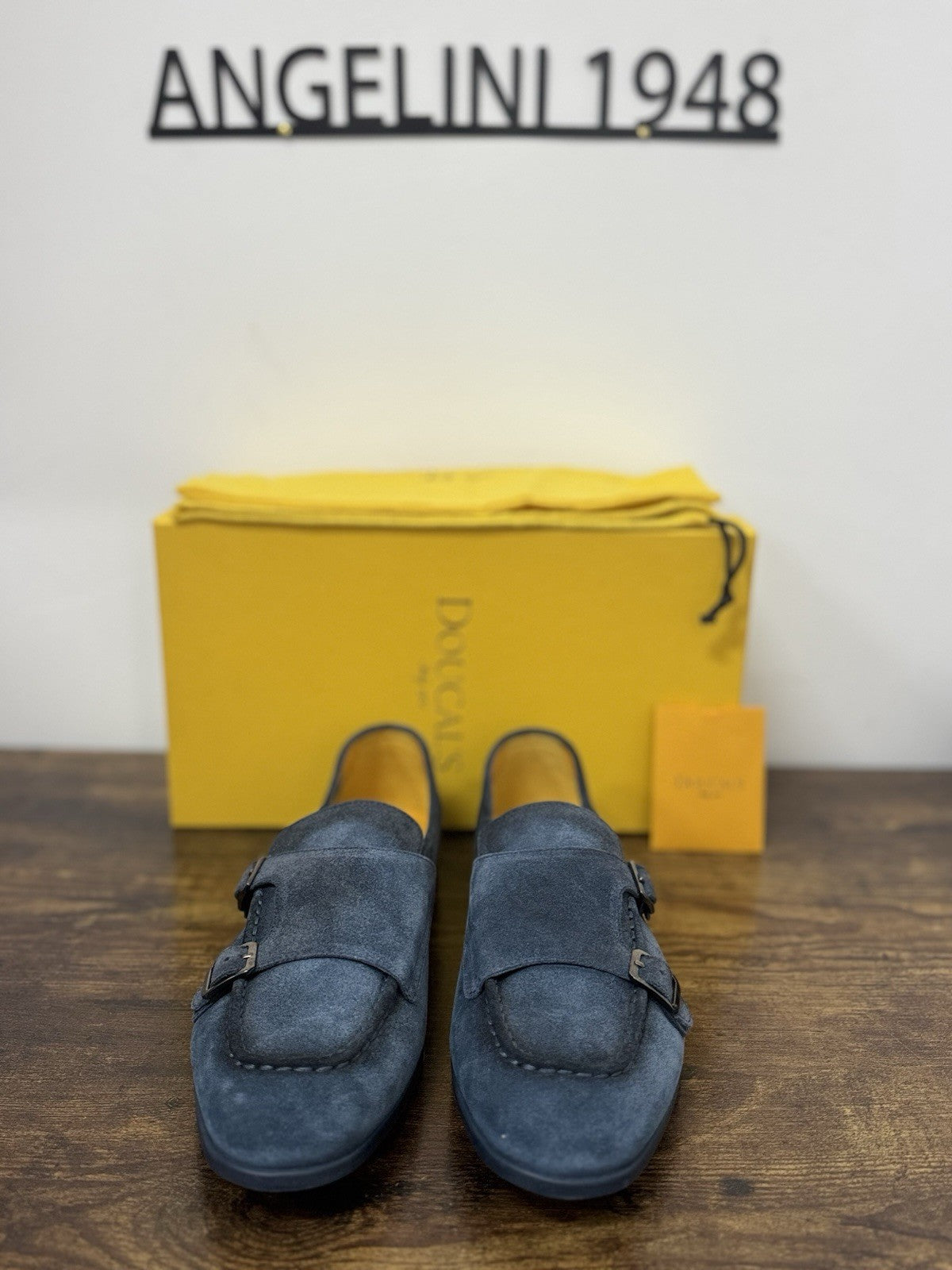 Doucal’s  Mocassino Doppia Fibbia Suede Blu  Flexible  Casual Scarpa Uomo 41
