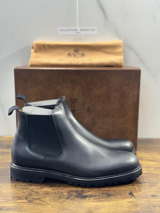 Berwick 1707 Chelsea Boot Uomo Pelle Nero   Fondo Extra light  Uomo 40