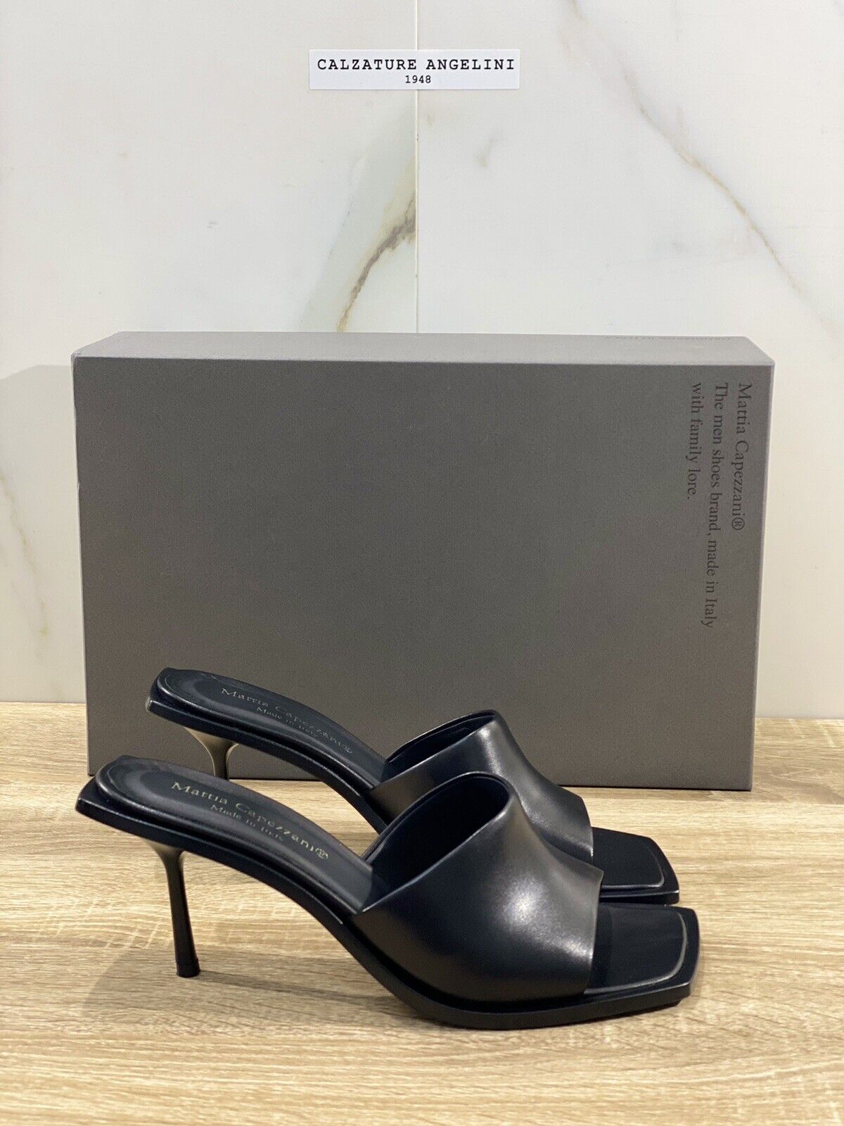 Mattia Capezzani Sandalo donna mules pelle Nera luxury sandal 38