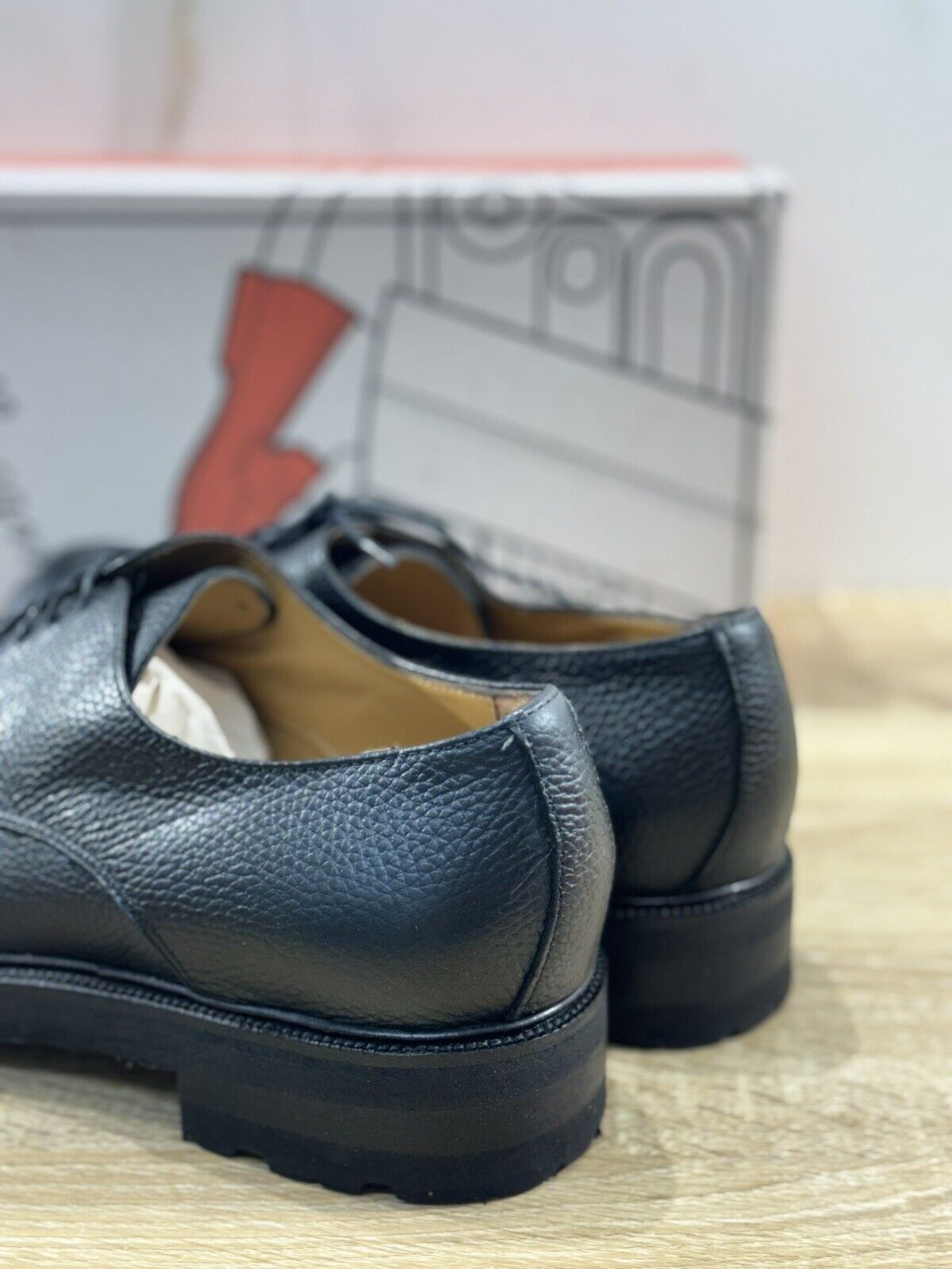 Il Mocassino Scarpa Uomo Pelle Nera     Fondo Vibram   Handmade In Italy 44