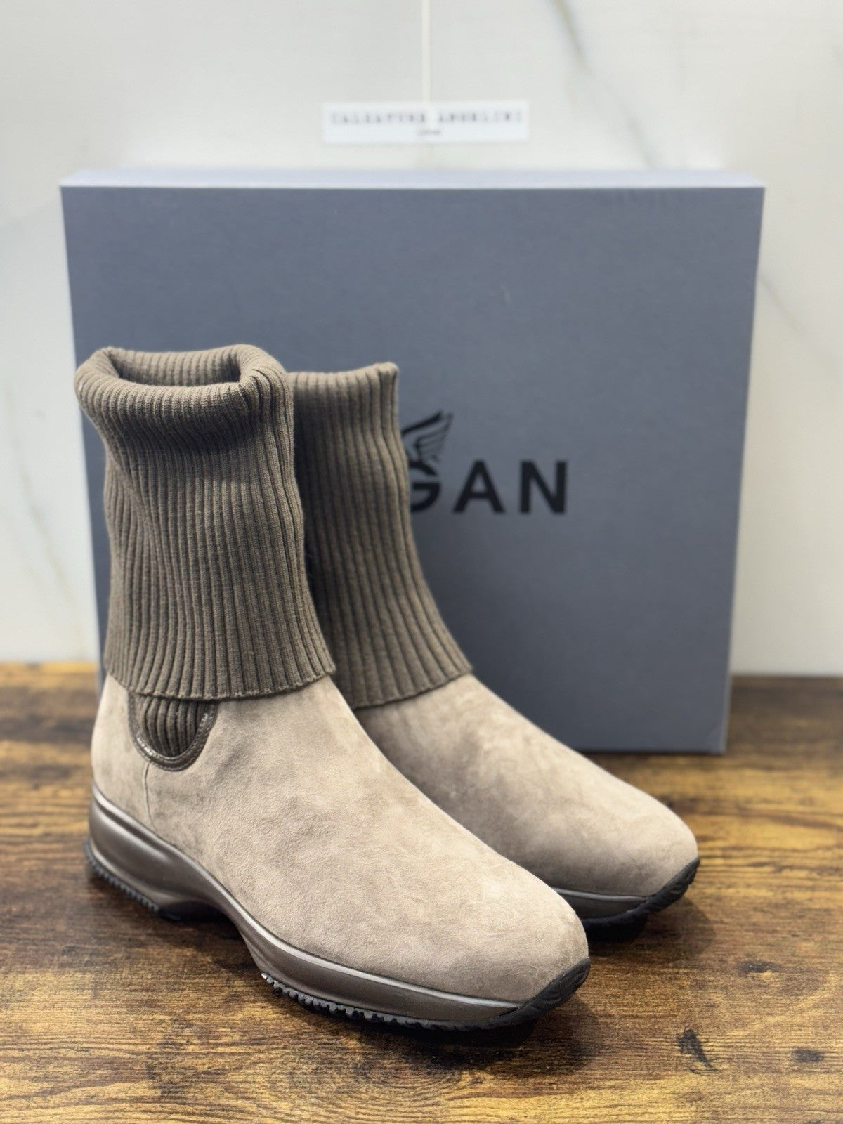 Hogan Interactive Stivaletto Lana Suede Palude          Casual Hogan Donna 40