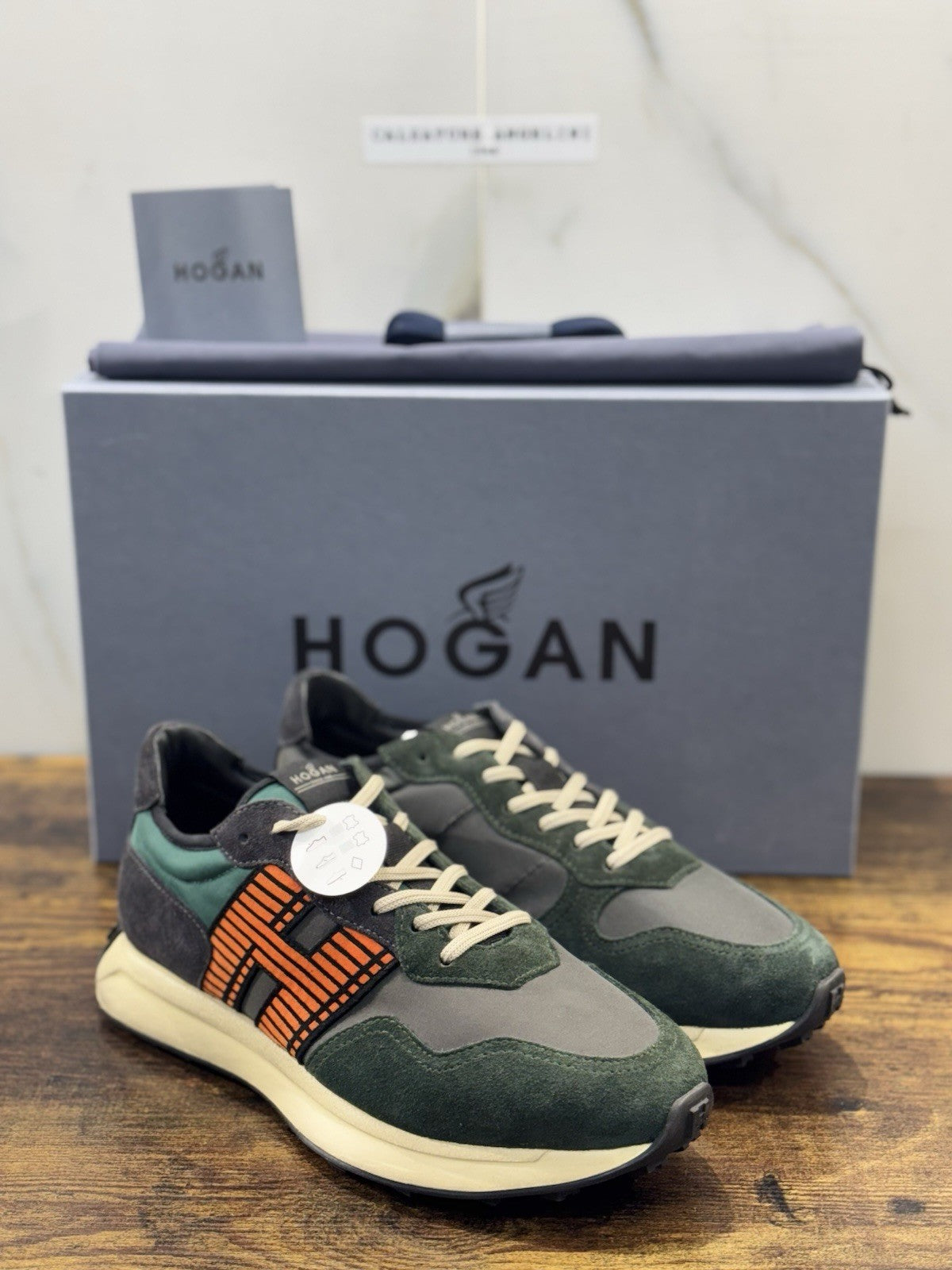 Hogan H601 Sneaker Pelle Suede Verdone  Memory Foam   Casual Hogan Uomo 42