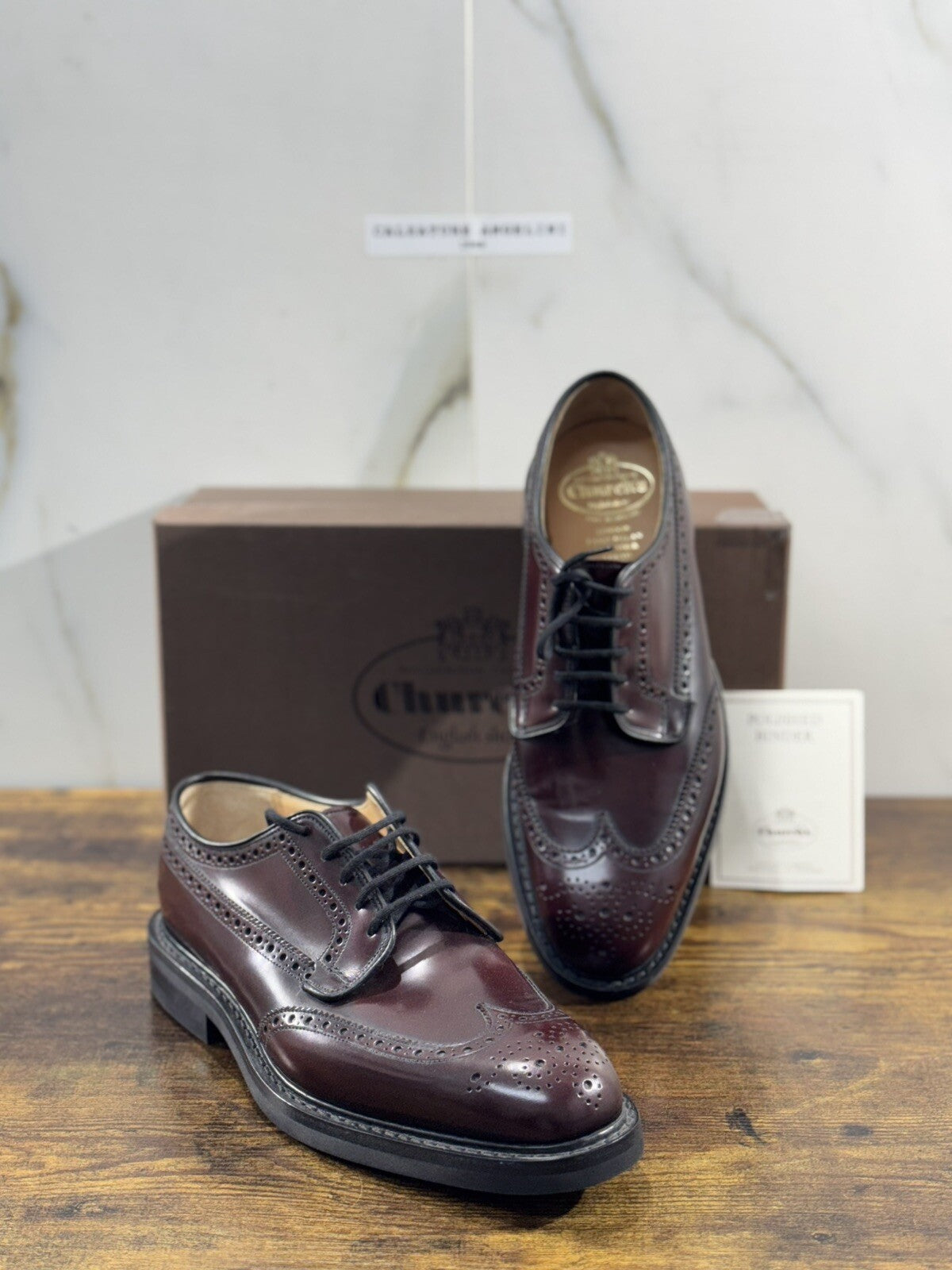 Church’s Grafton Polished Binder Brogue Burgundy Men Shoes 45