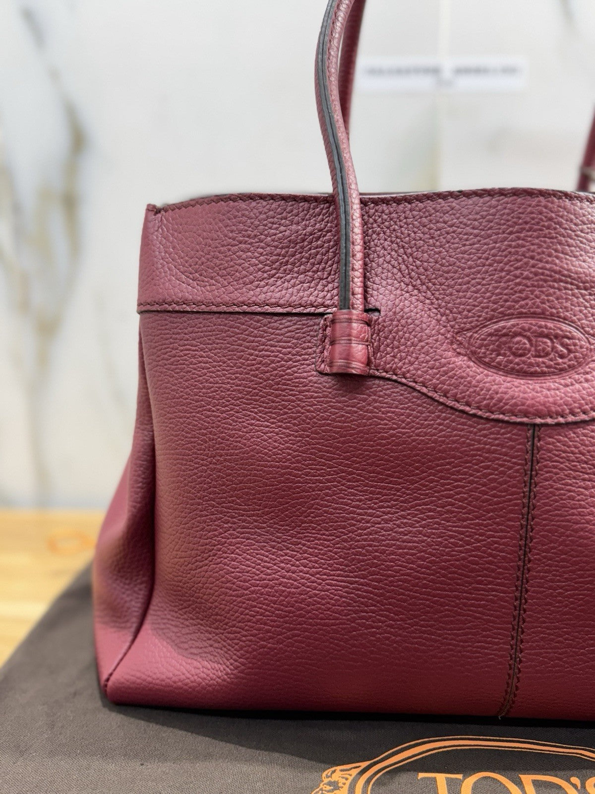 Tod’s Borsa Tote Mocassino Media Pelle Bordo’ Luxury Tod’s Handmade Bag Donna