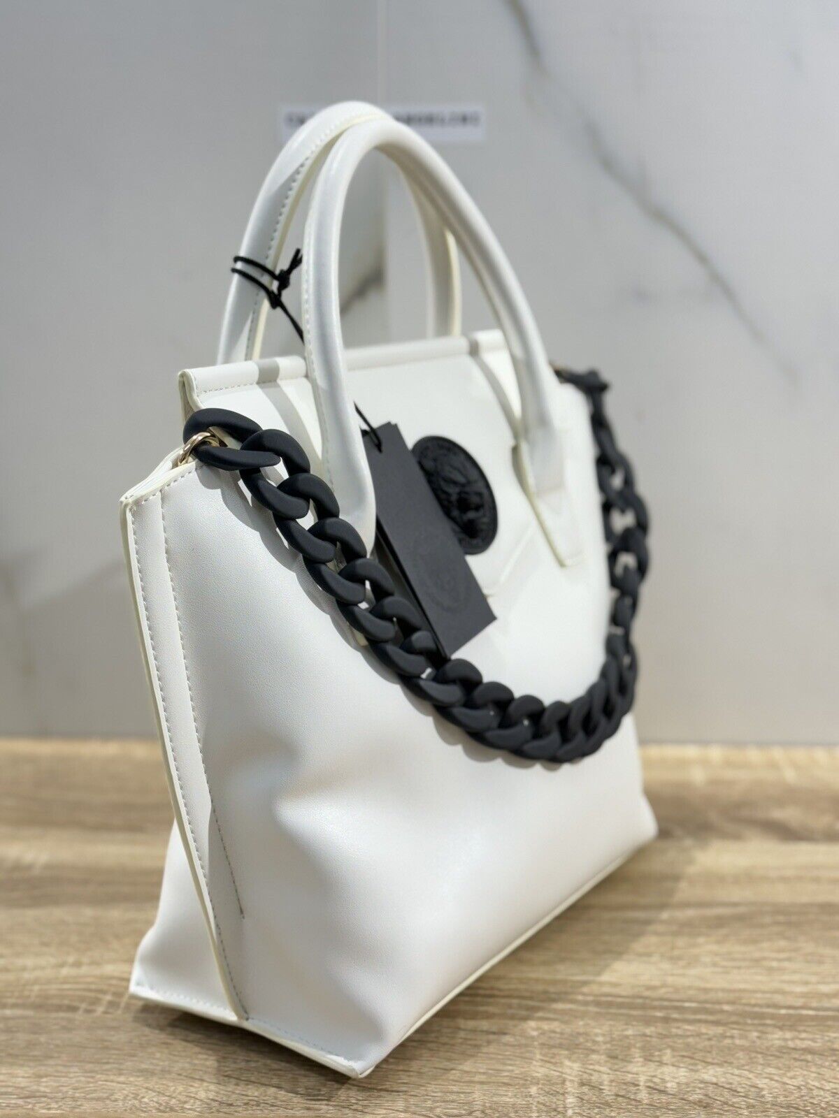 Plein Sport Borsa Donna Medium Tote Devon Bianco Off White Con Tracolla